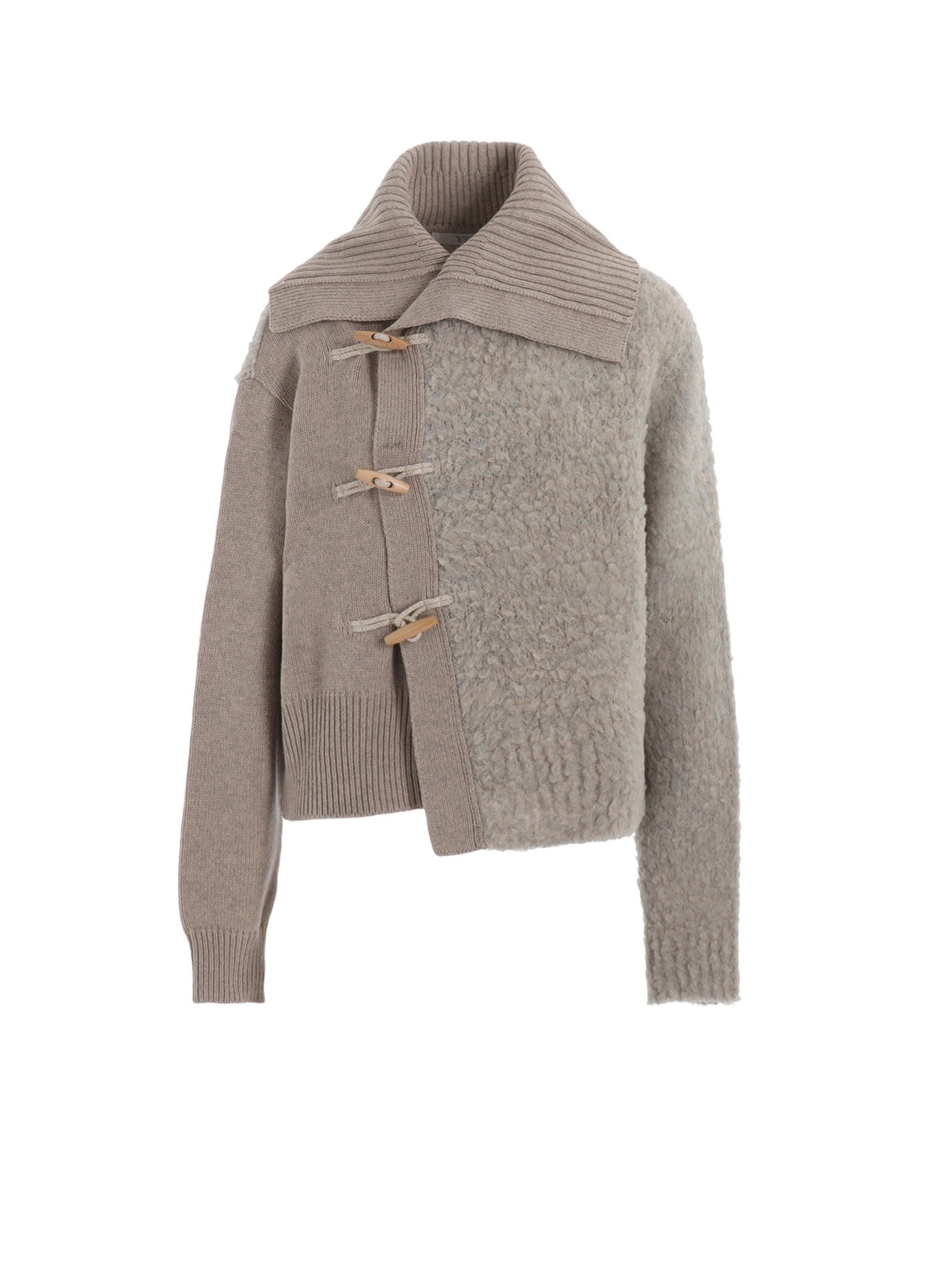 TOGGLE BUTTON ASYMMETRIC CARDIGAN