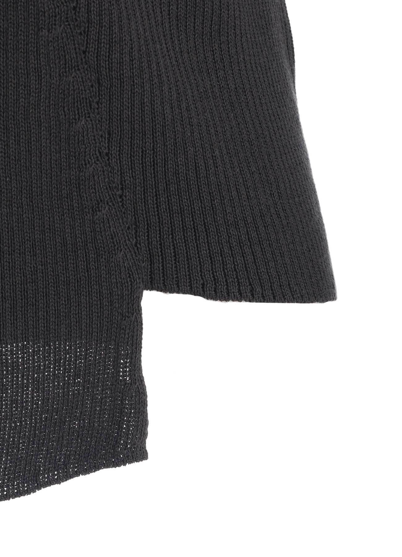COTTON RIB TWISTED HIGH-NECK PULLOVER