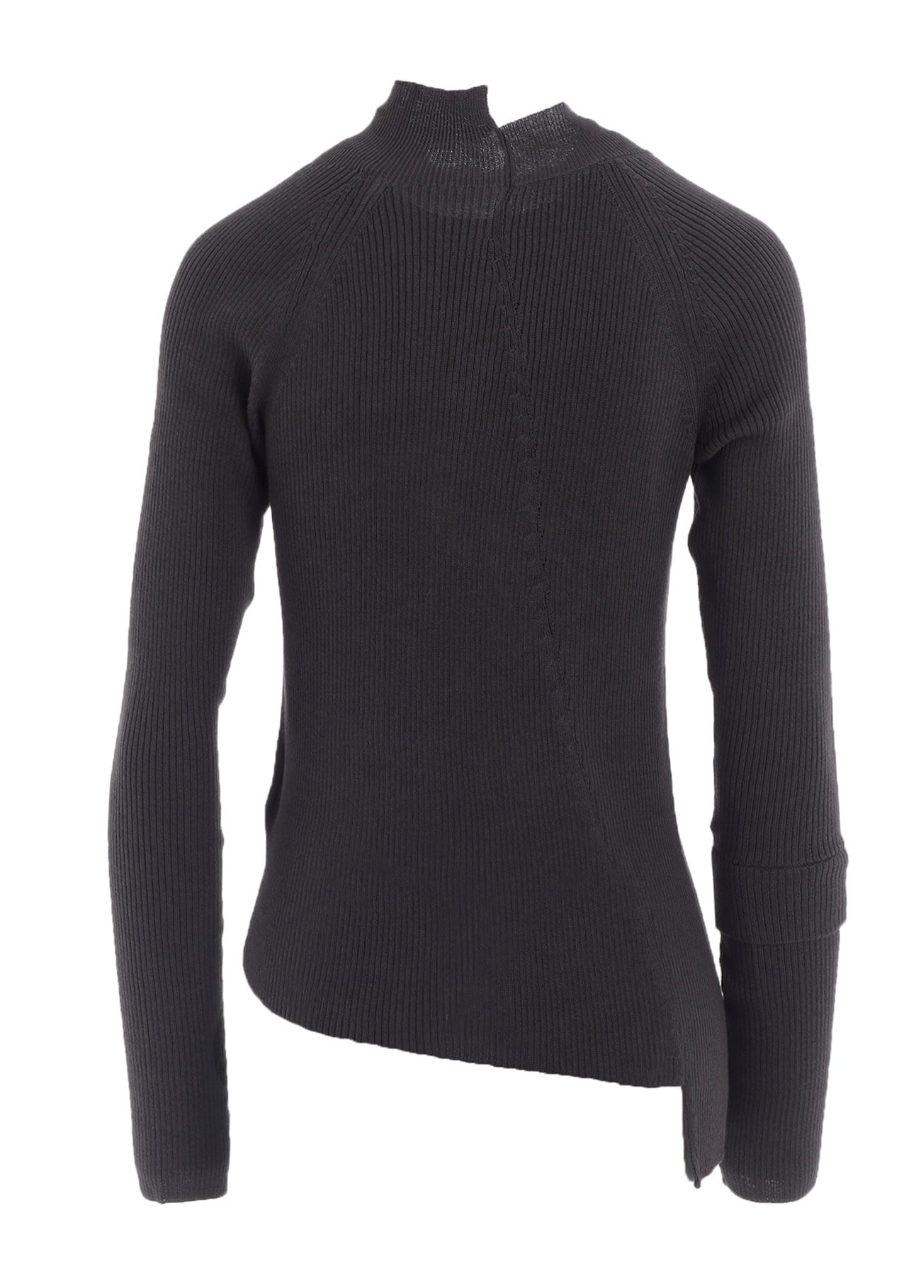 COTTON RIB TWISTED FRONT OPEN CARDIGAN