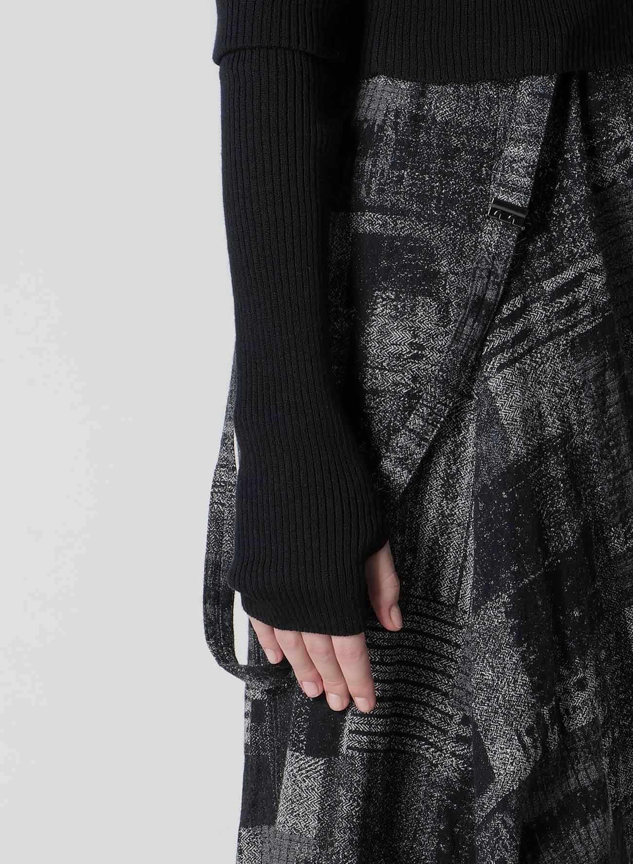 COTTON RIB DOUBLE SLEEVE SHORT CARDIGAN