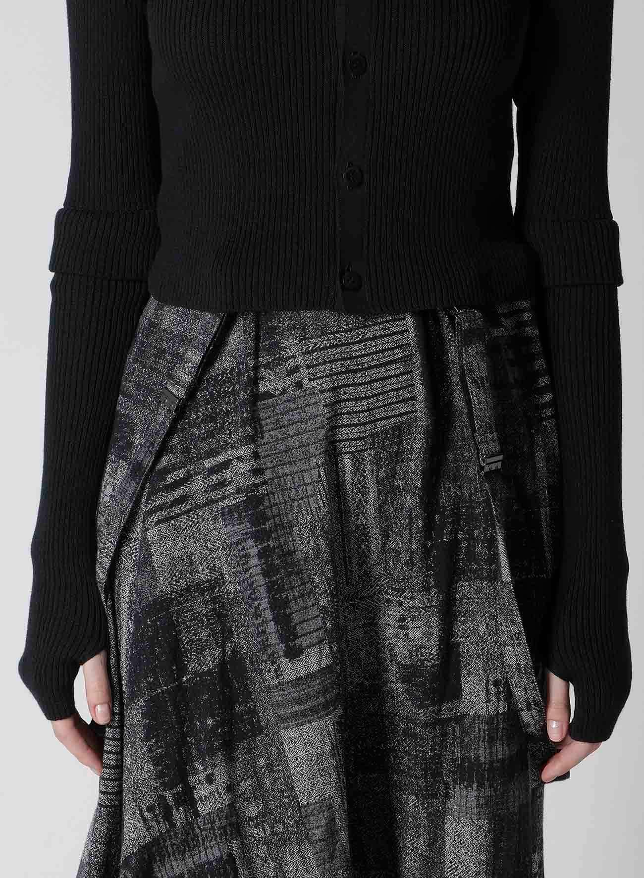 COTTON RIB DOUBLE SLEEVE SHORT CARDIGAN