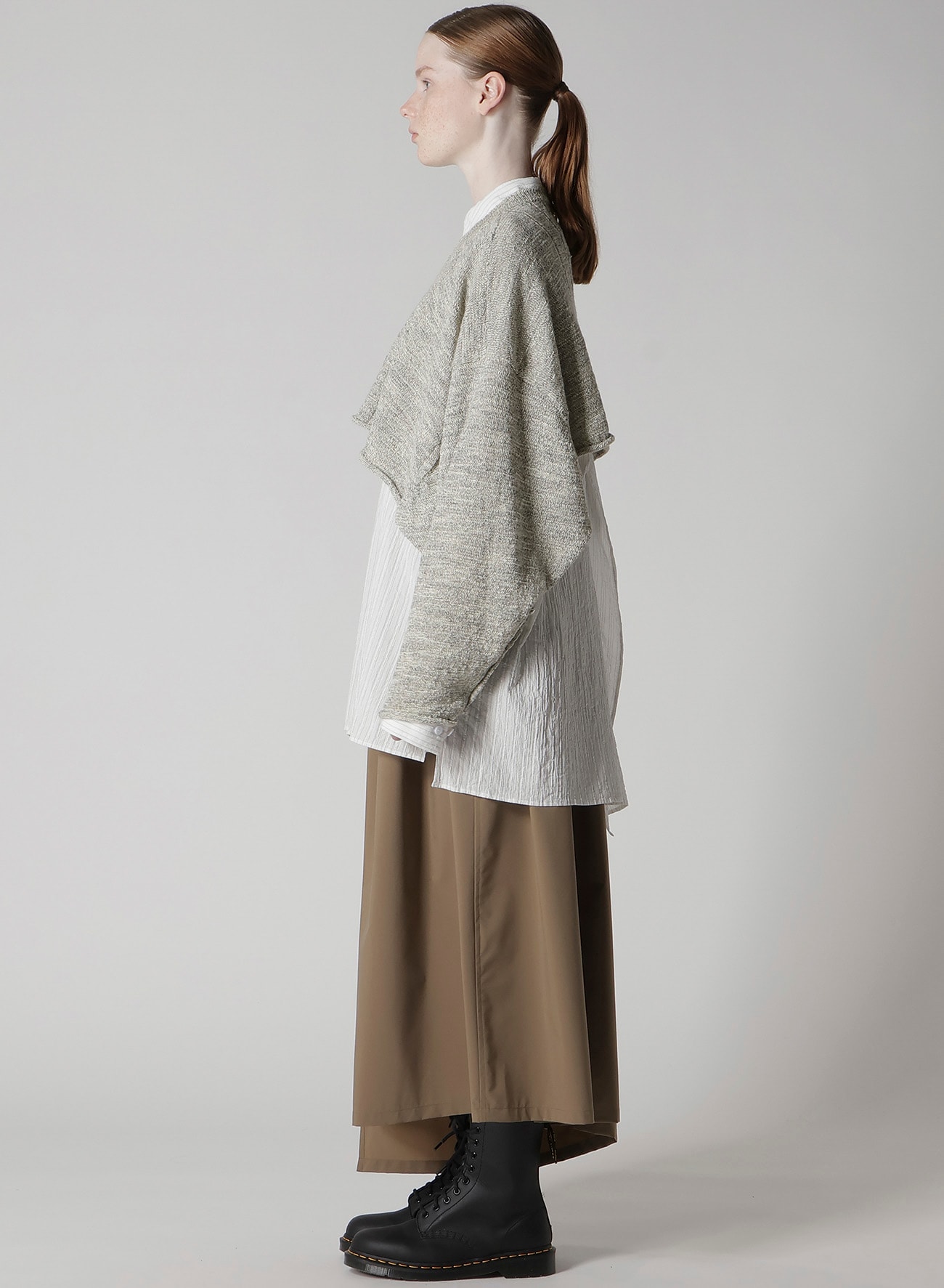 SLUB WOOL DESIGN KNIT PULLOVER