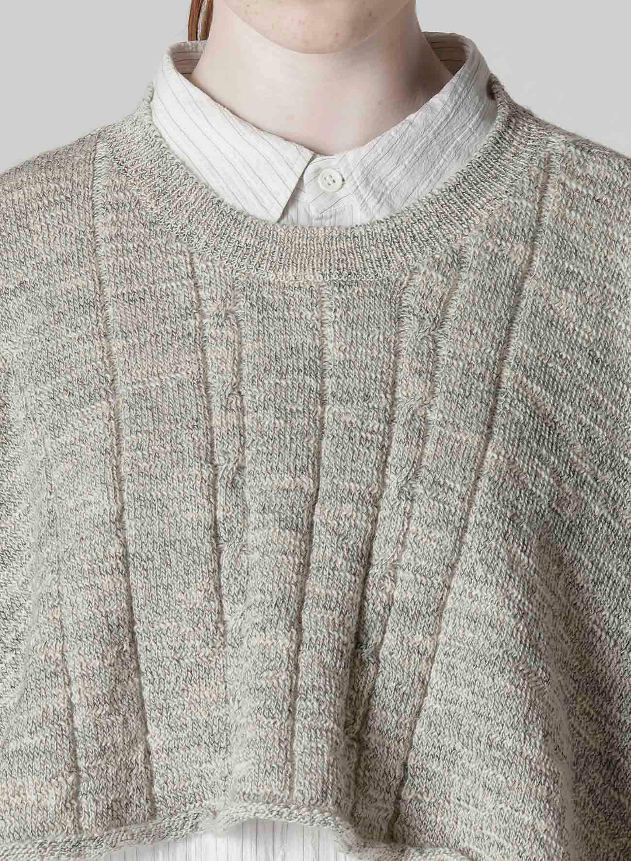 SLUB WOOL DESIGN KNIT PULLOVER
