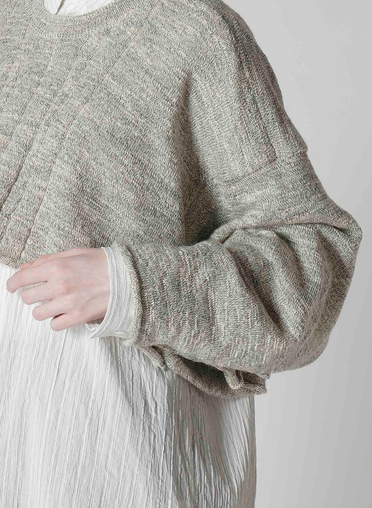 SLUB WOOL DESIGN KNIT PULLOVER