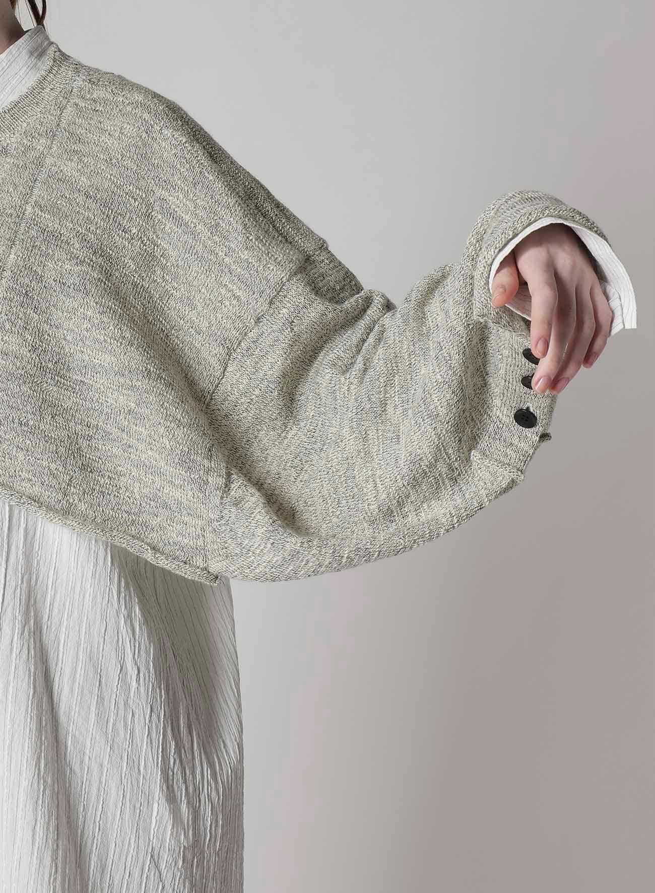 SLUB WOOL DESIGN KNIT PULLOVER