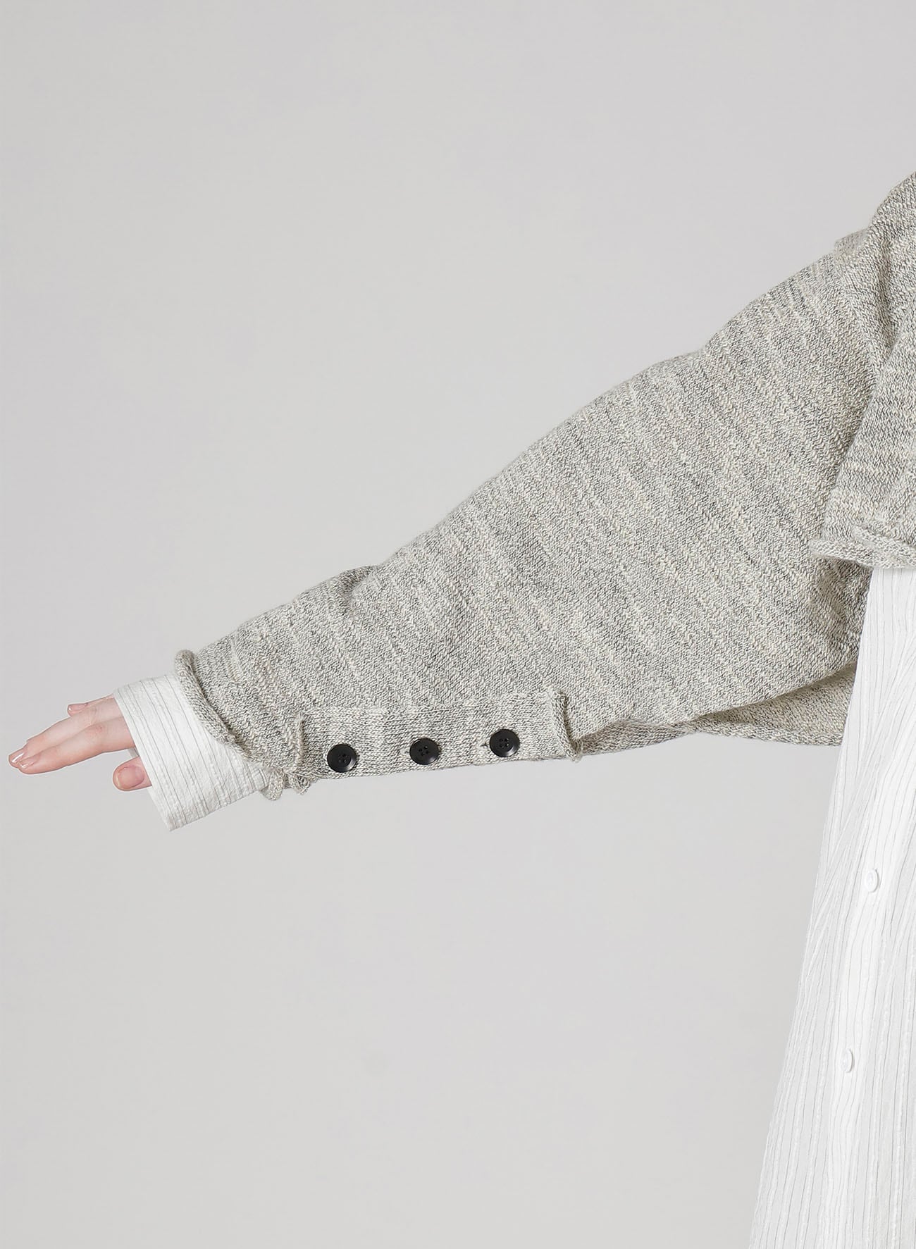 SLUB WOOL DESIGN KNIT PULLOVER