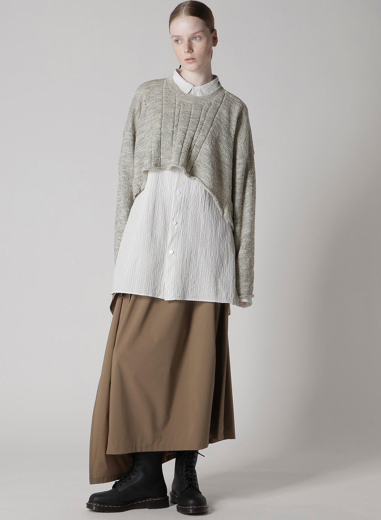 SLUB WOOL DESIGN KNIT PULLOVER