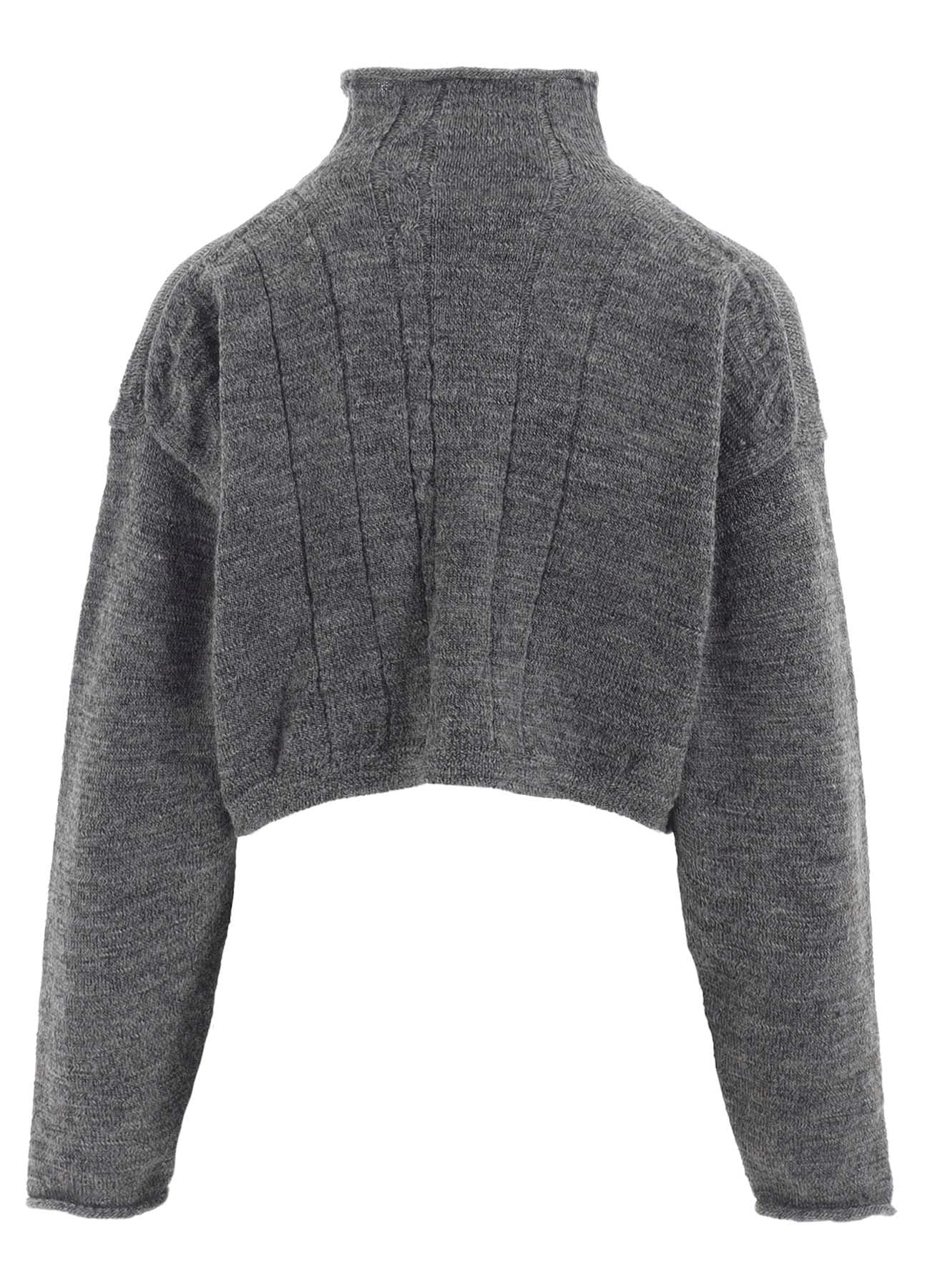 SLUB WOOL DESIGN KNIT SHORT PULLOVER