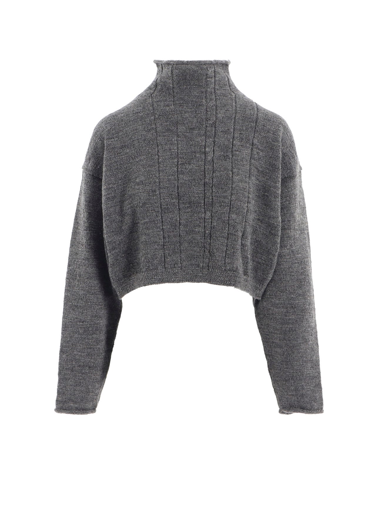 SLUB WOOL DESIGN KNIT SHORT PULLOVER