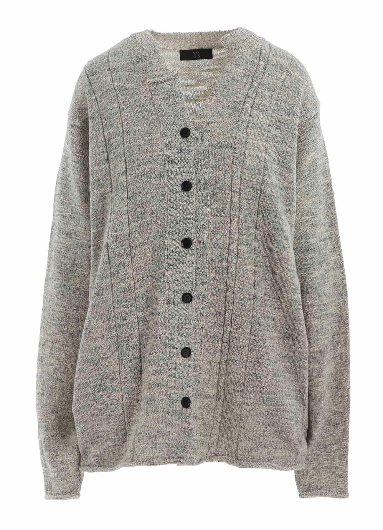 SLUB WOOL DESIGN KNIT CARDIGAN