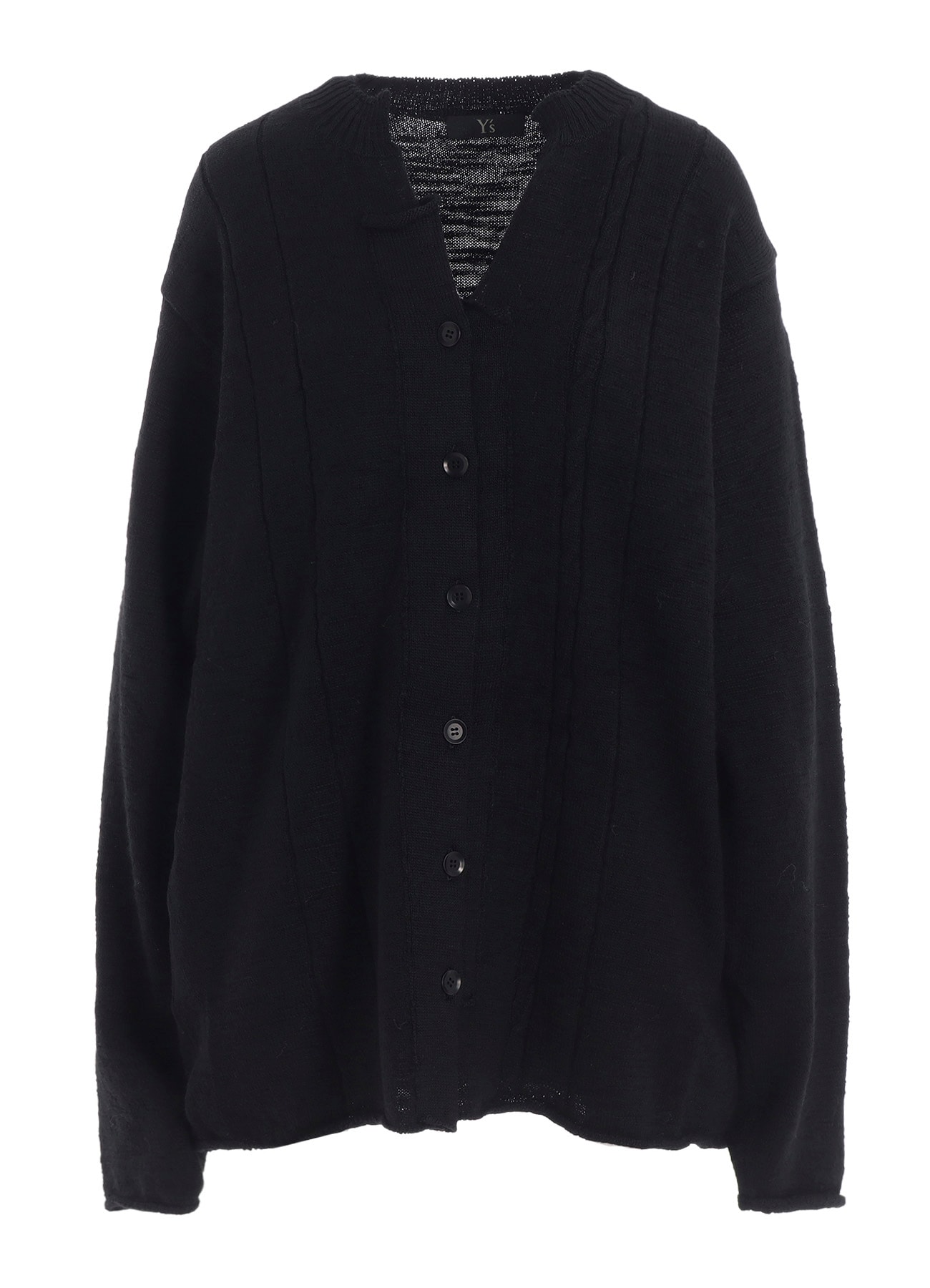 SLUB WOOL DESIGN KNIT CARDIGAN