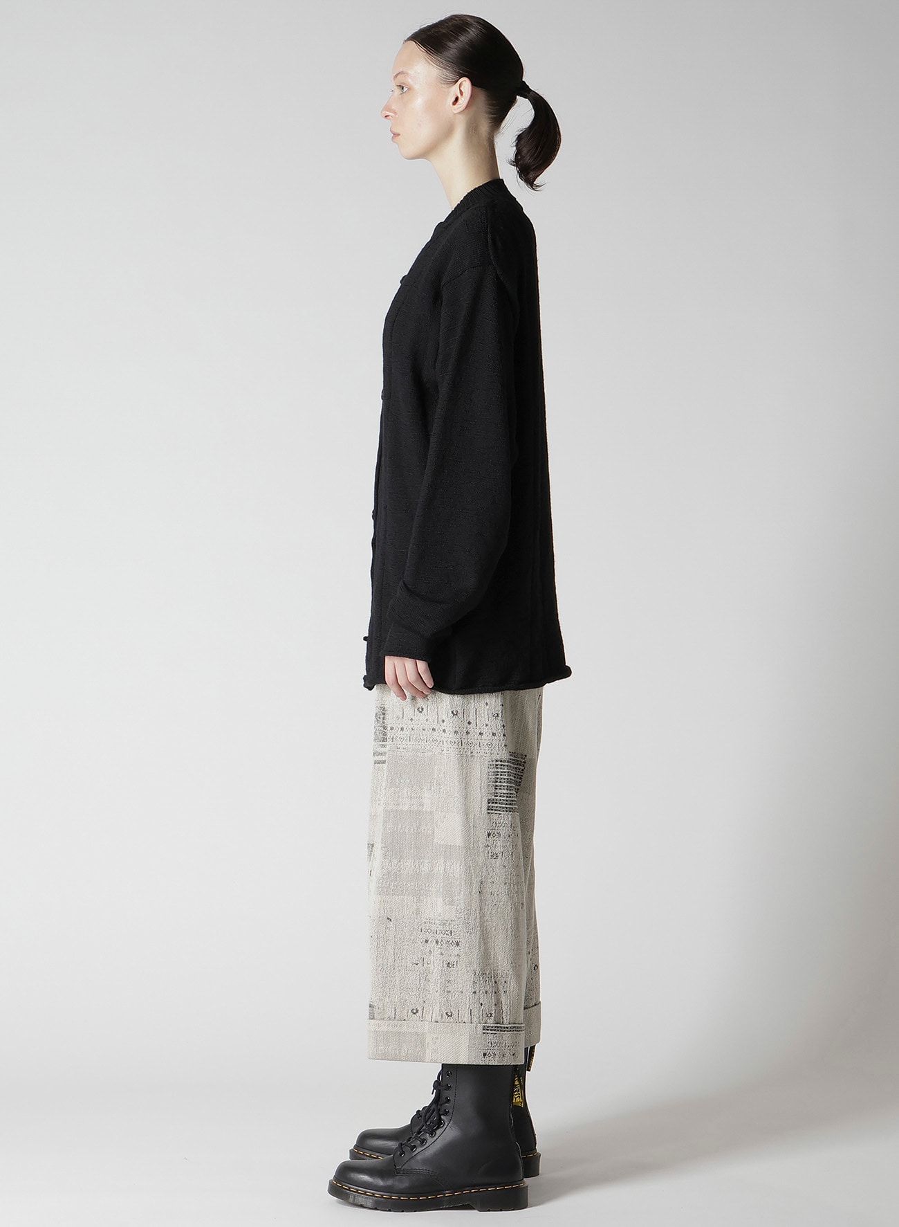SLUB WOOL DESIGN KNIT CARDIGAN