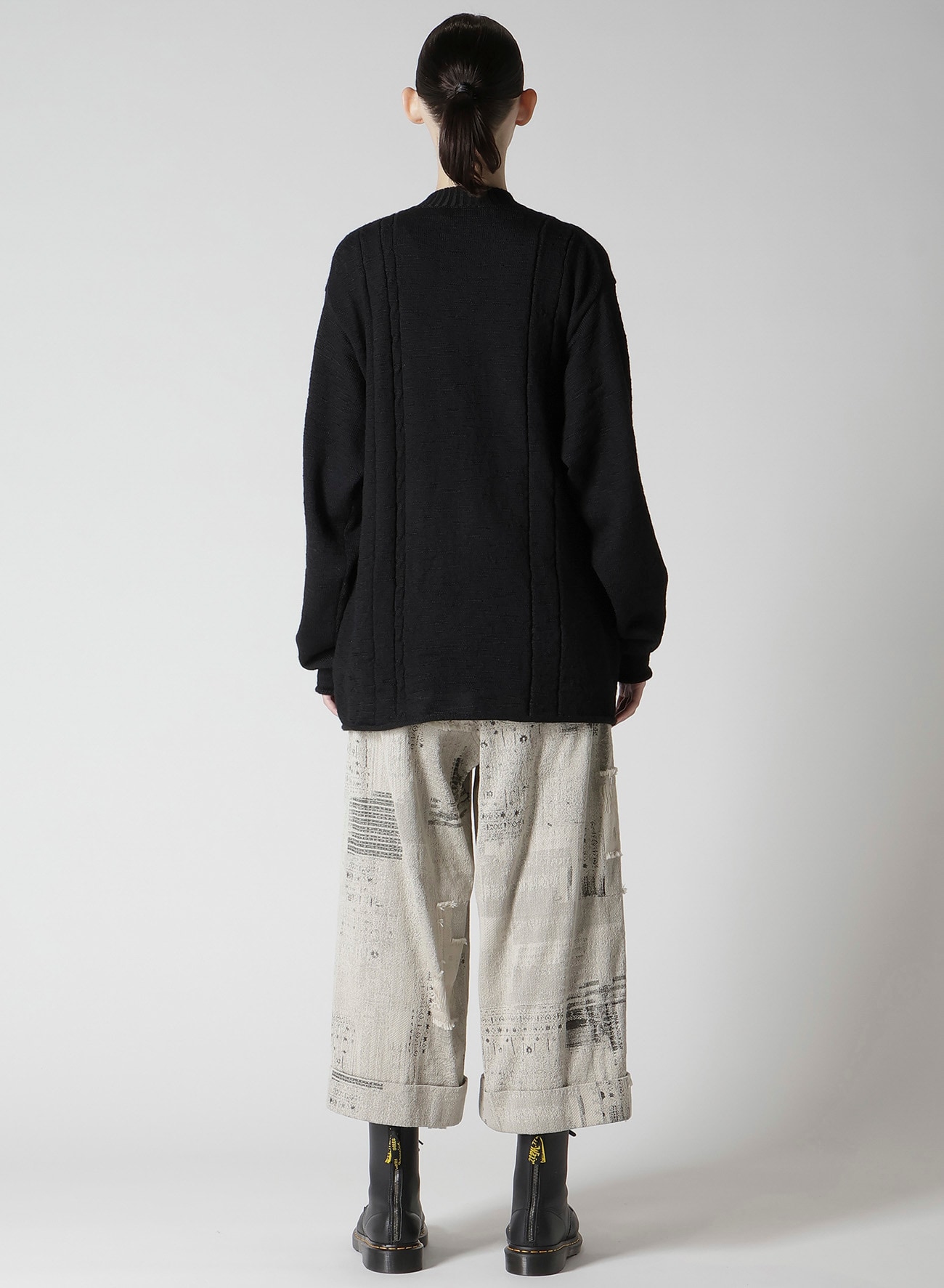 SLUB WOOL DESIGN KNIT CARDIGAN