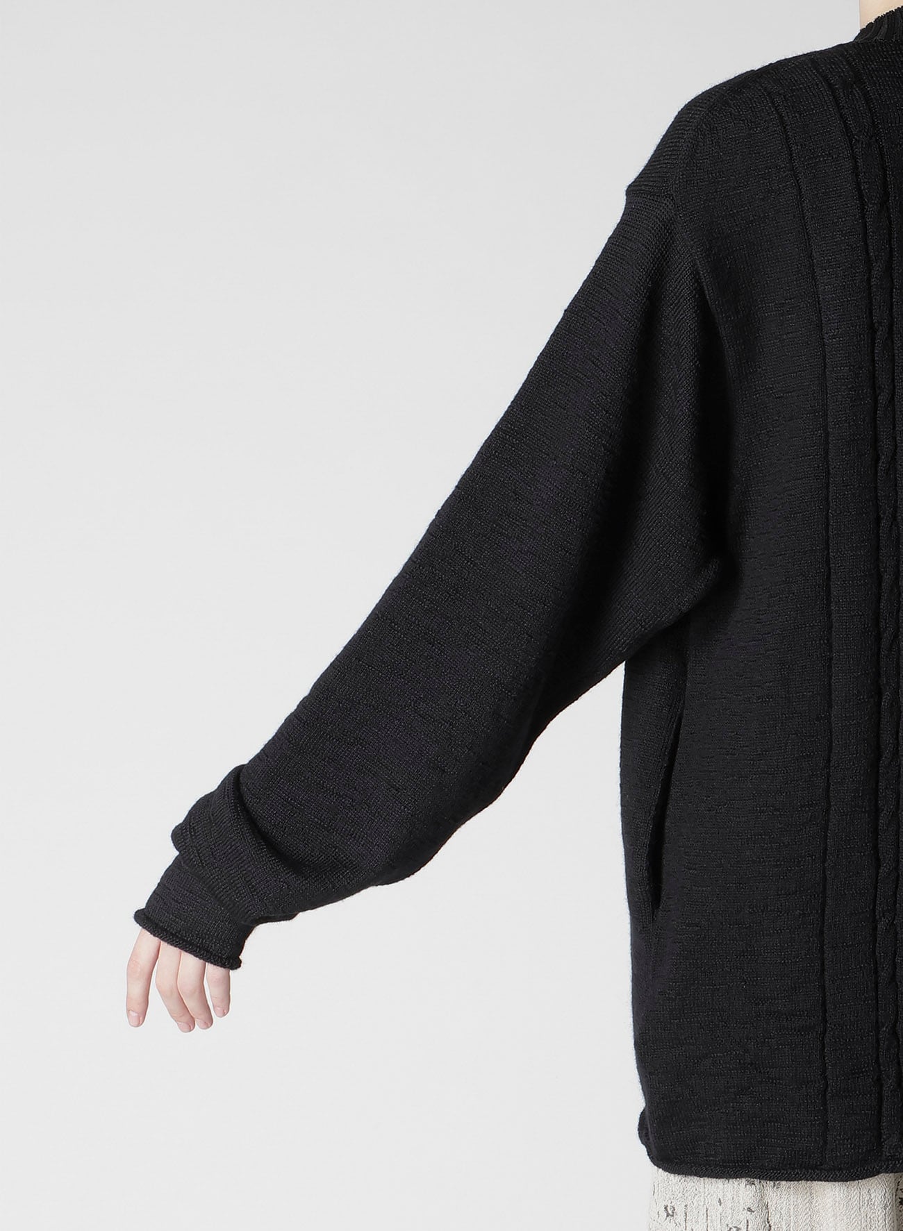 SLUB WOOL DESIGN KNIT CARDIGAN