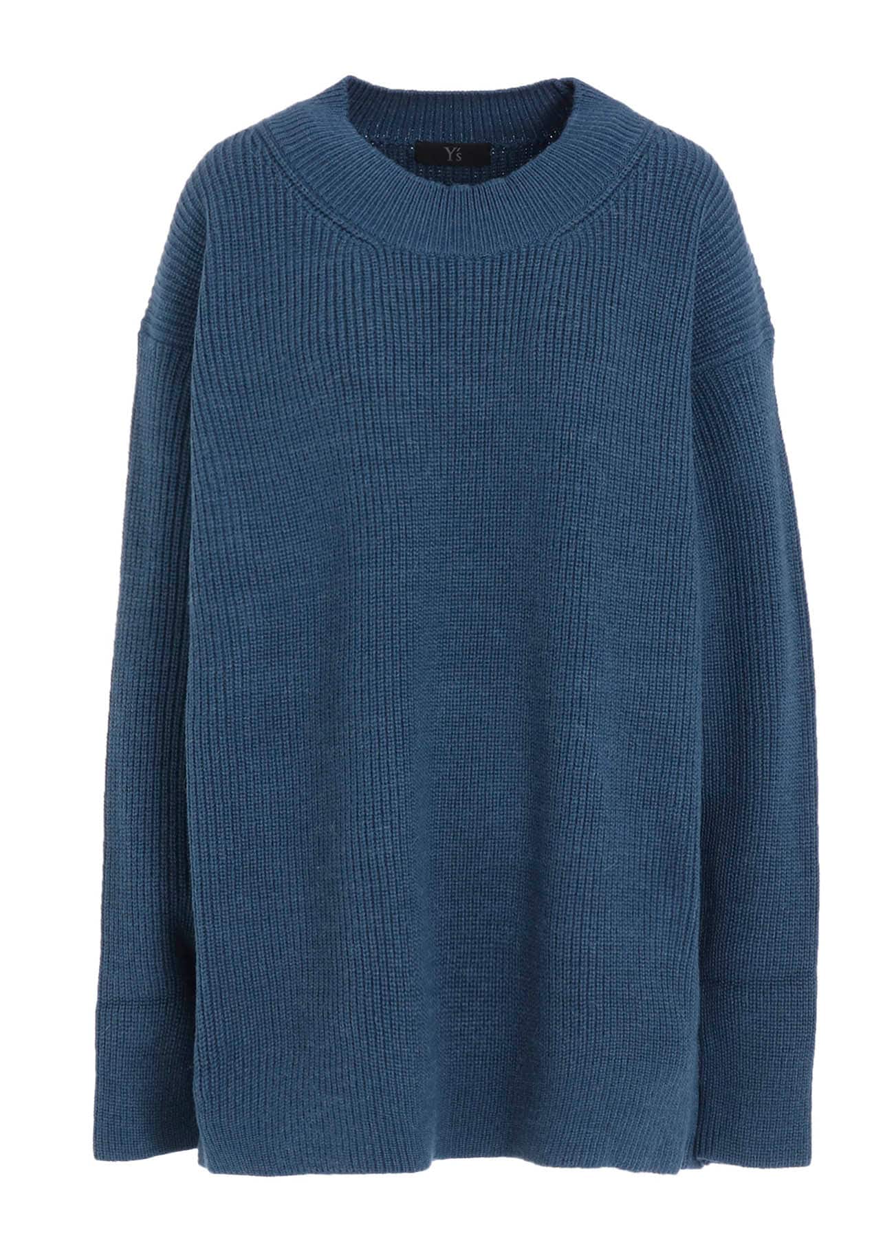 BIG ROUND-NECK KNIT CARDIGAN