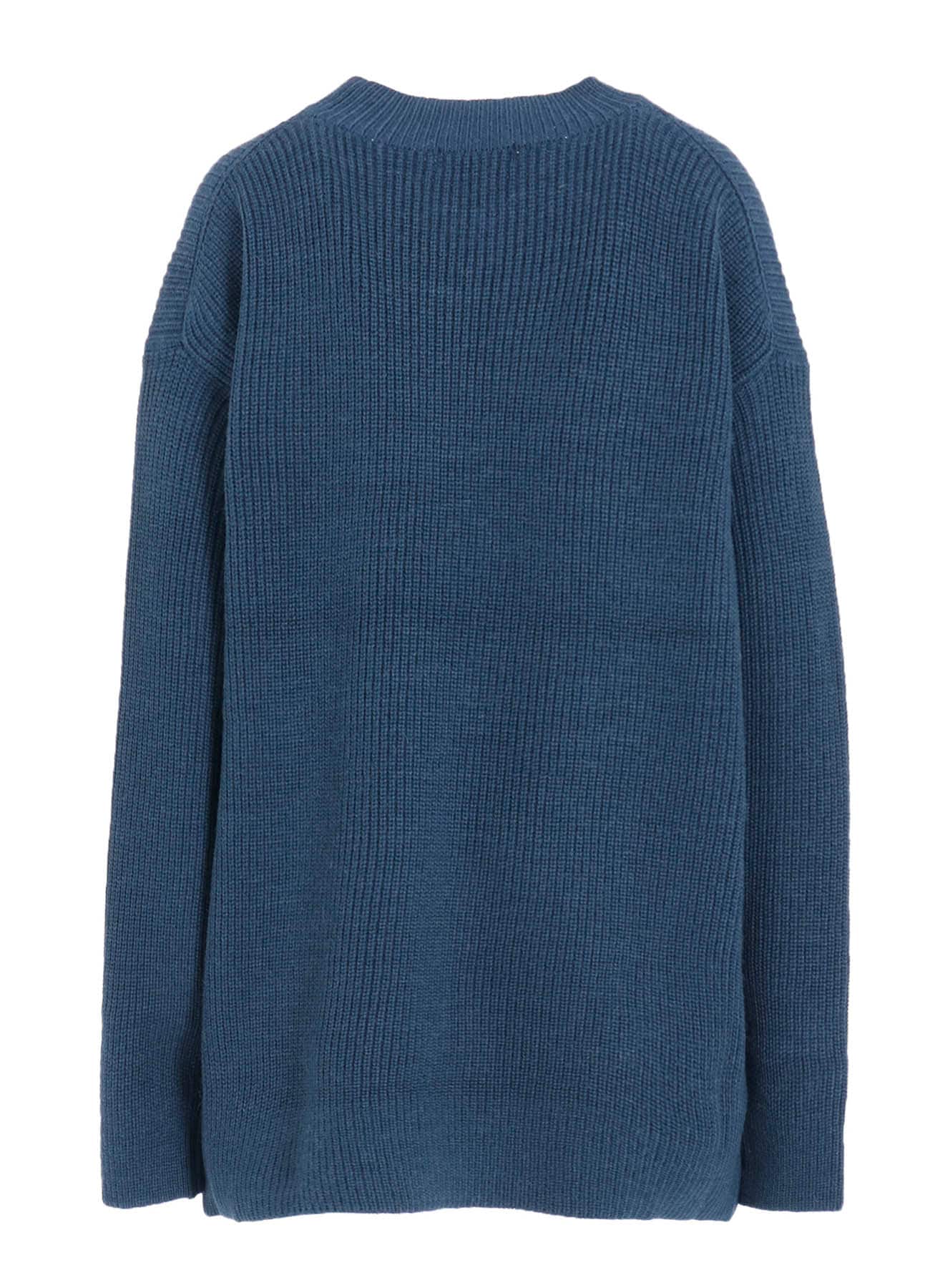 BIG ROUND-NECK KNIT CARDIGAN
