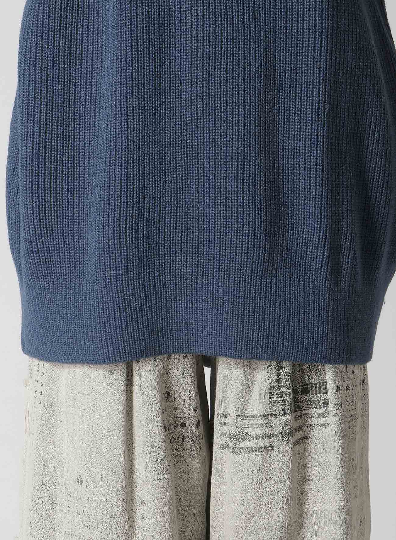 BIG ROUND-NECK KNIT CARDIGAN