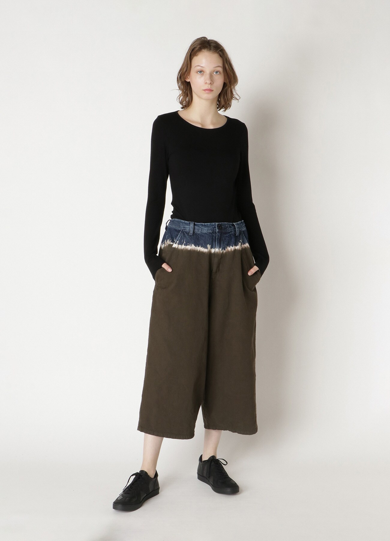 10oz DENIM DISCHARGE TIE DYE BIG WIDE PANTS