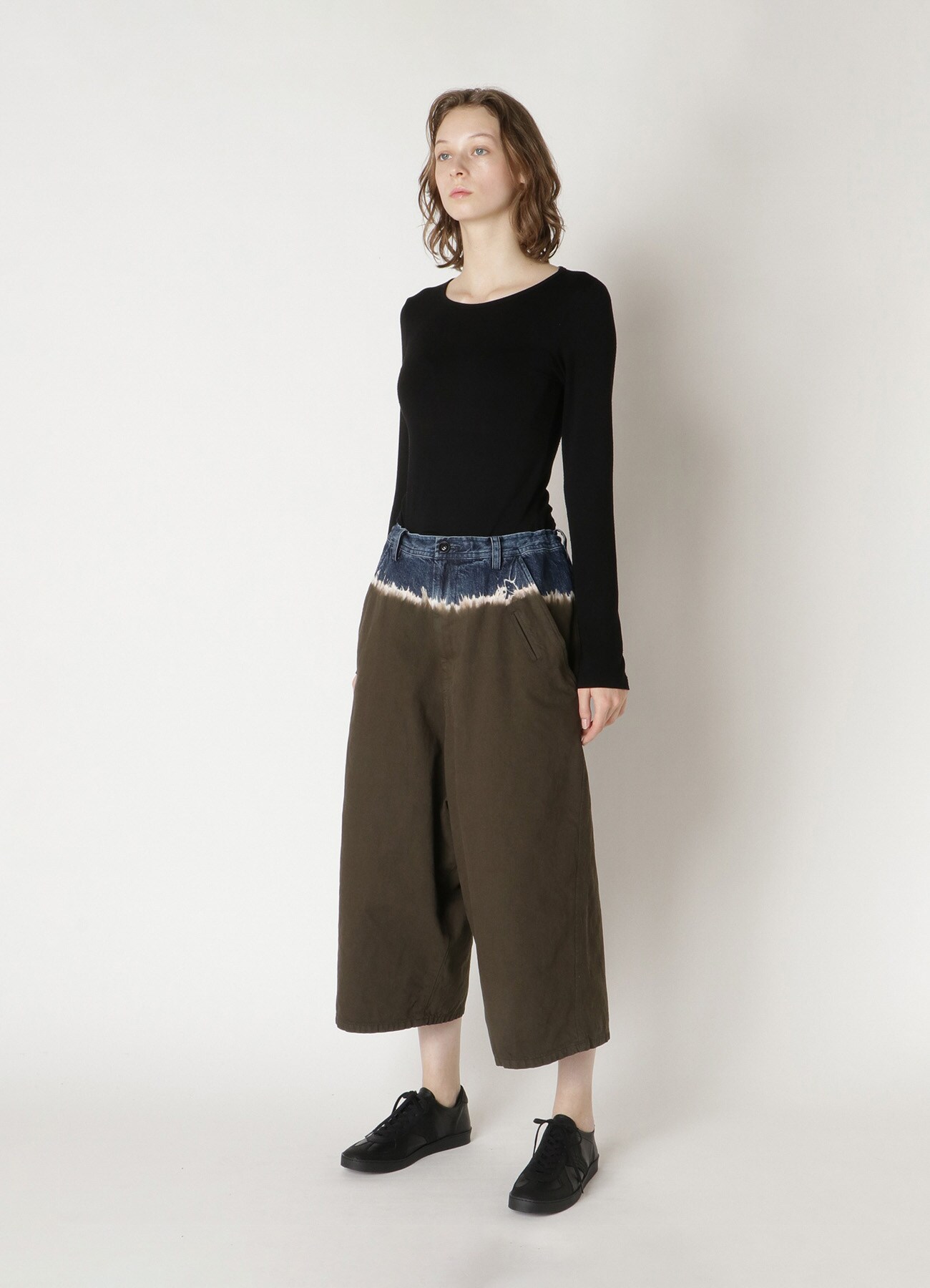 10oz DENIM DISCHARGE TIE DYE BIG WIDE PANTS