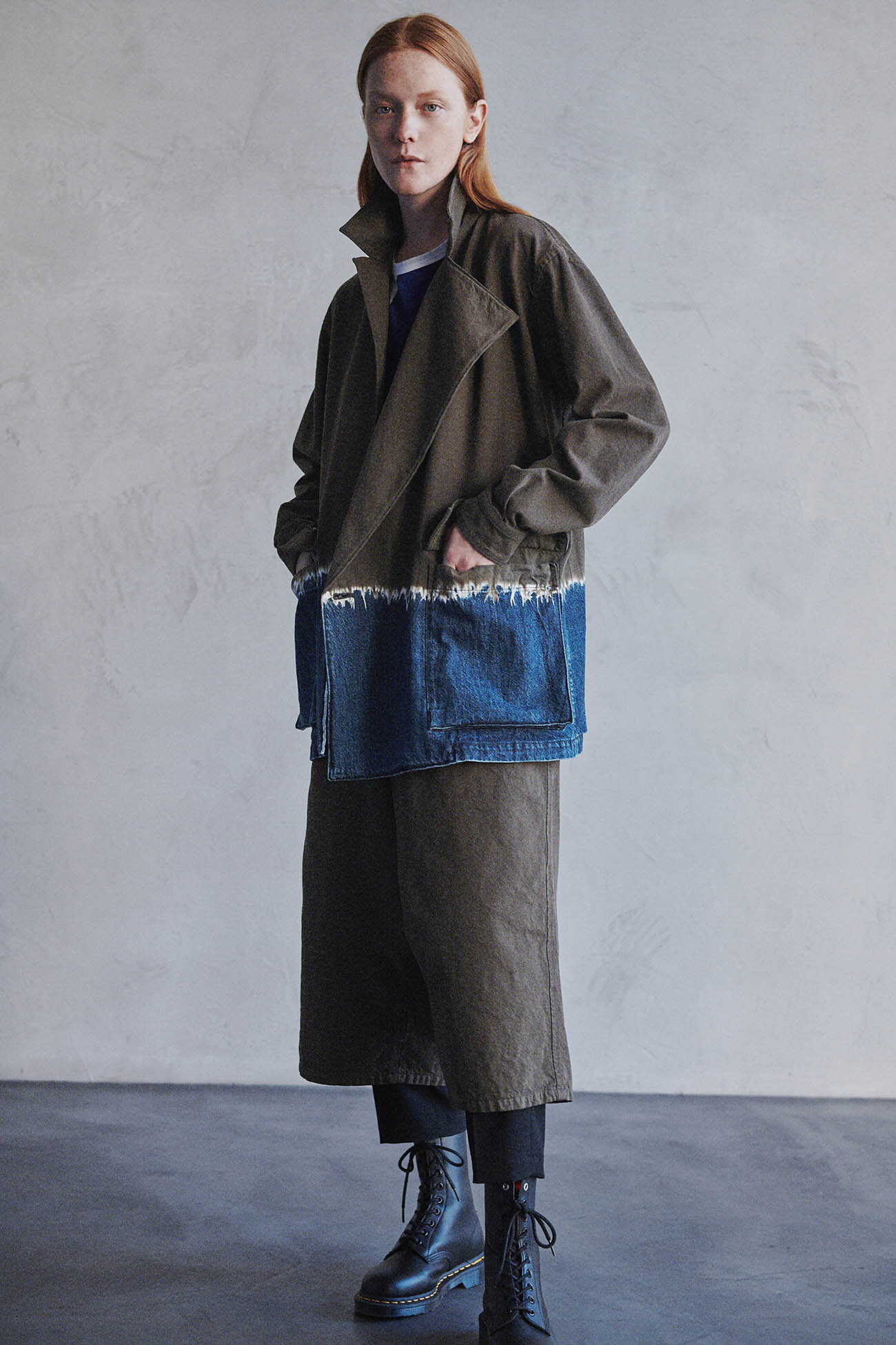 10oz DENIM DISCHARGE TIE DYE BIG WIDE PANTS