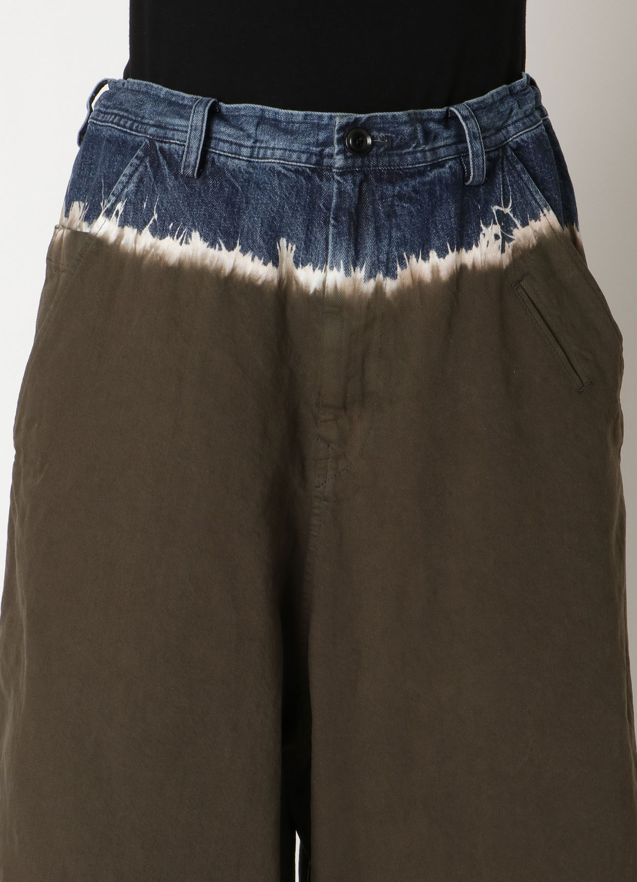 10oz DENIM DISCHARGE TIE DYE BIG WIDE PANTS