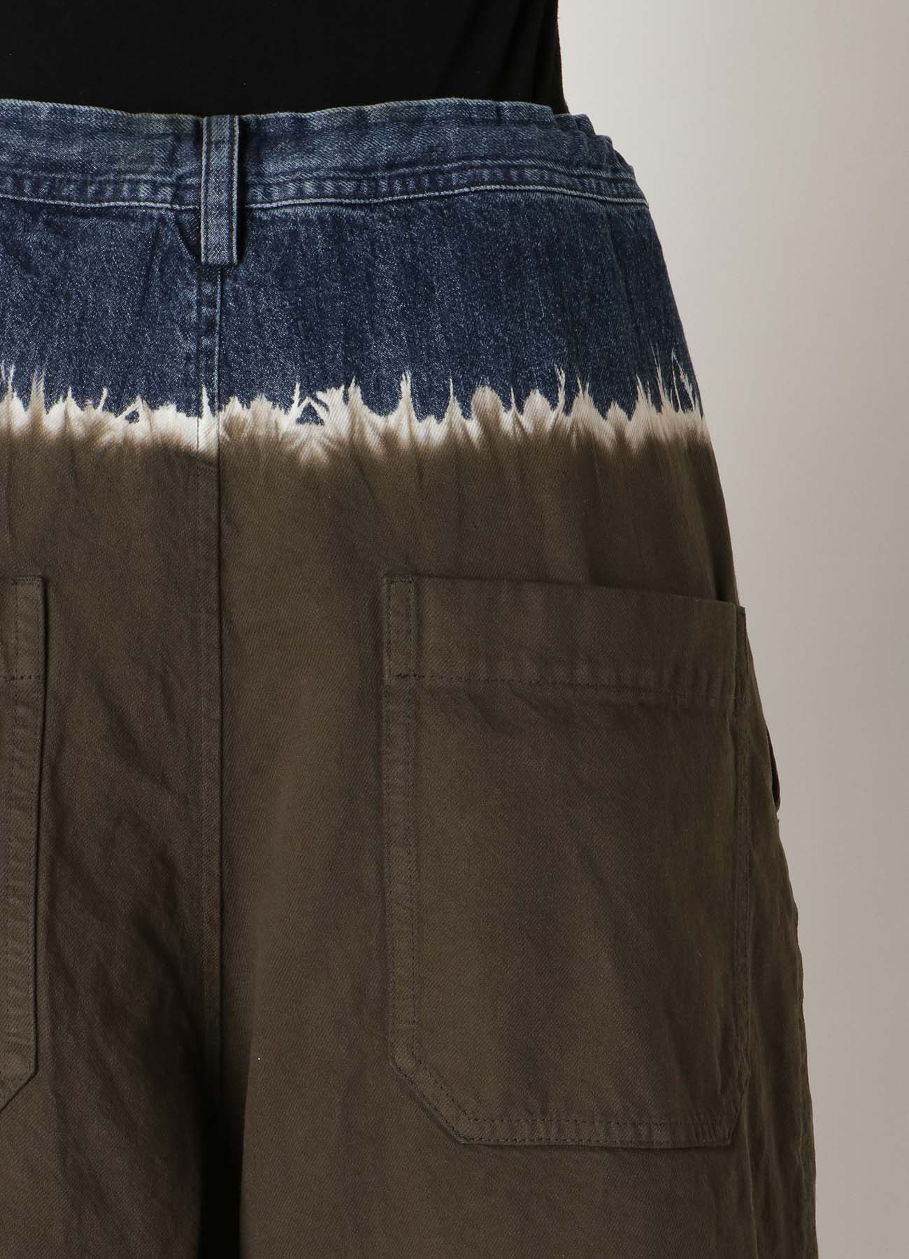 10oz DENIM DISCHARGE TIE DYE BIG WIDE PANTS