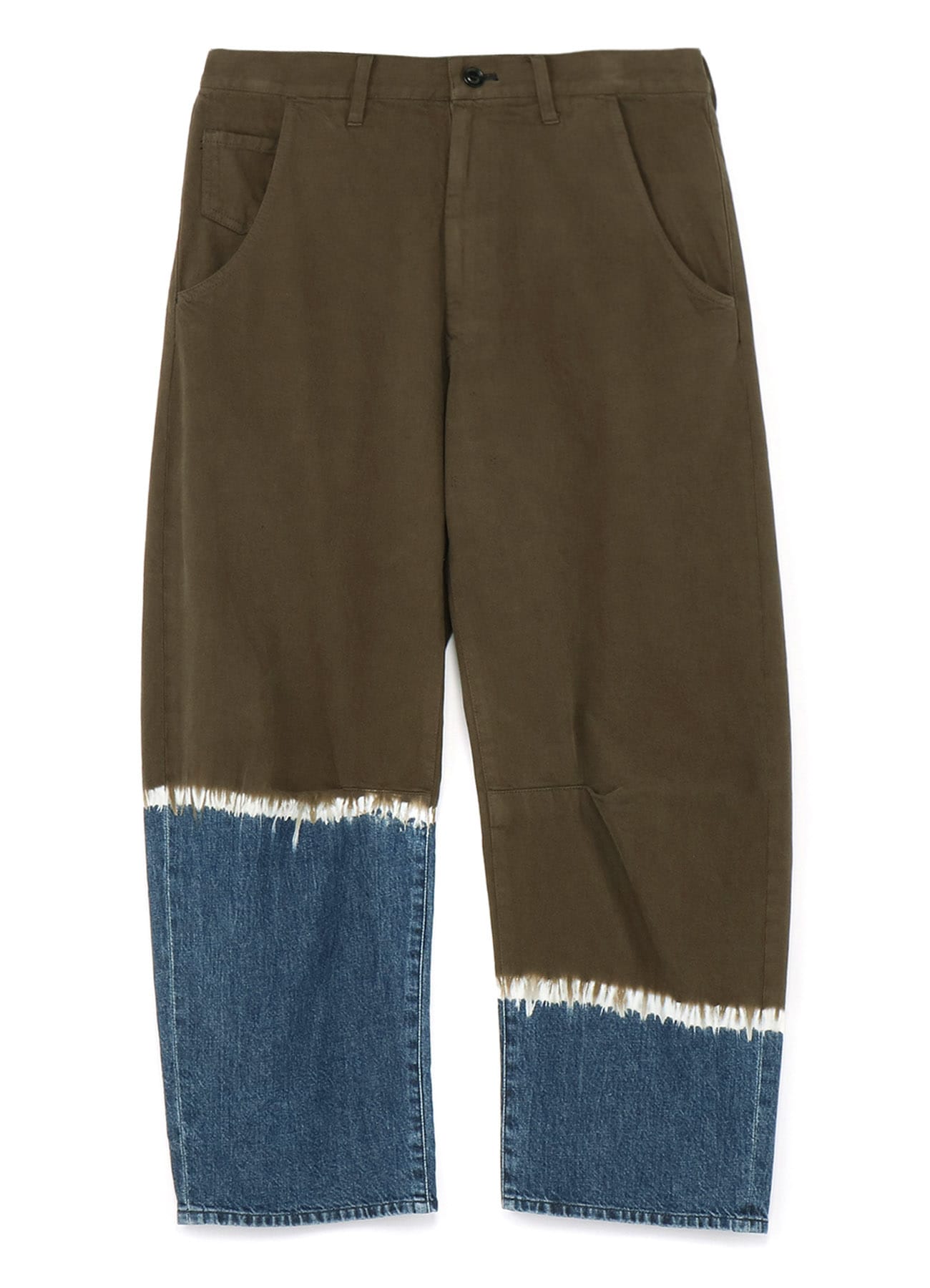 10oz DENIM DISCHARGE TIE DYE GUSSET WIDE PANTS