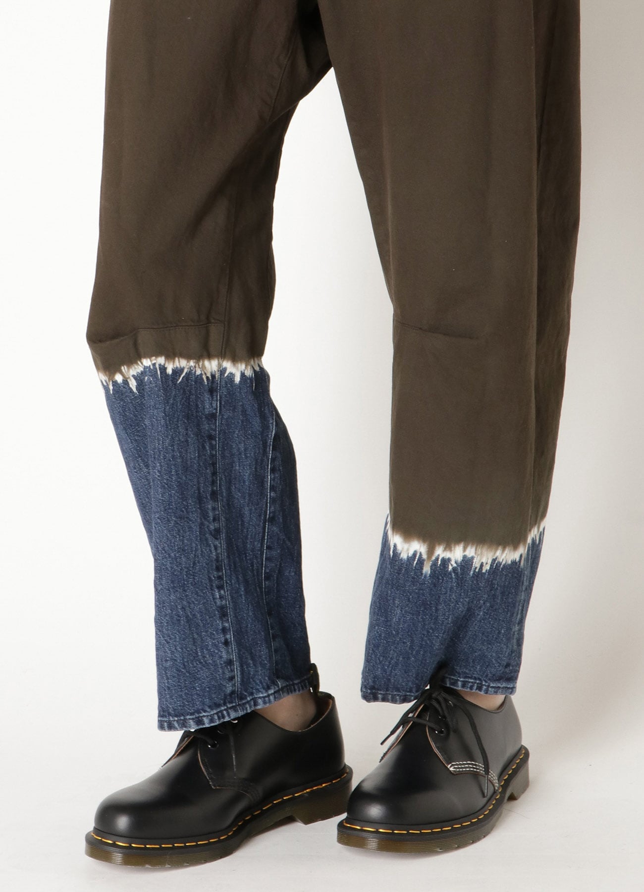 10oz DENIM DISCHARGE TIE DYE GUSSET WIDE PANTS