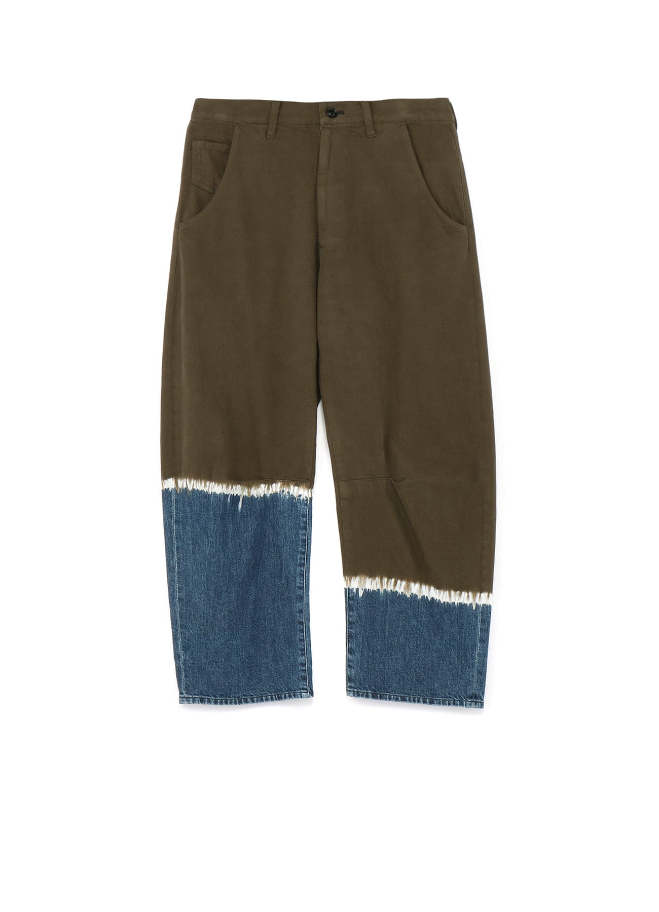 10oz DENIM DISCHARGE TIE DYE GUSSET WIDE PANTS