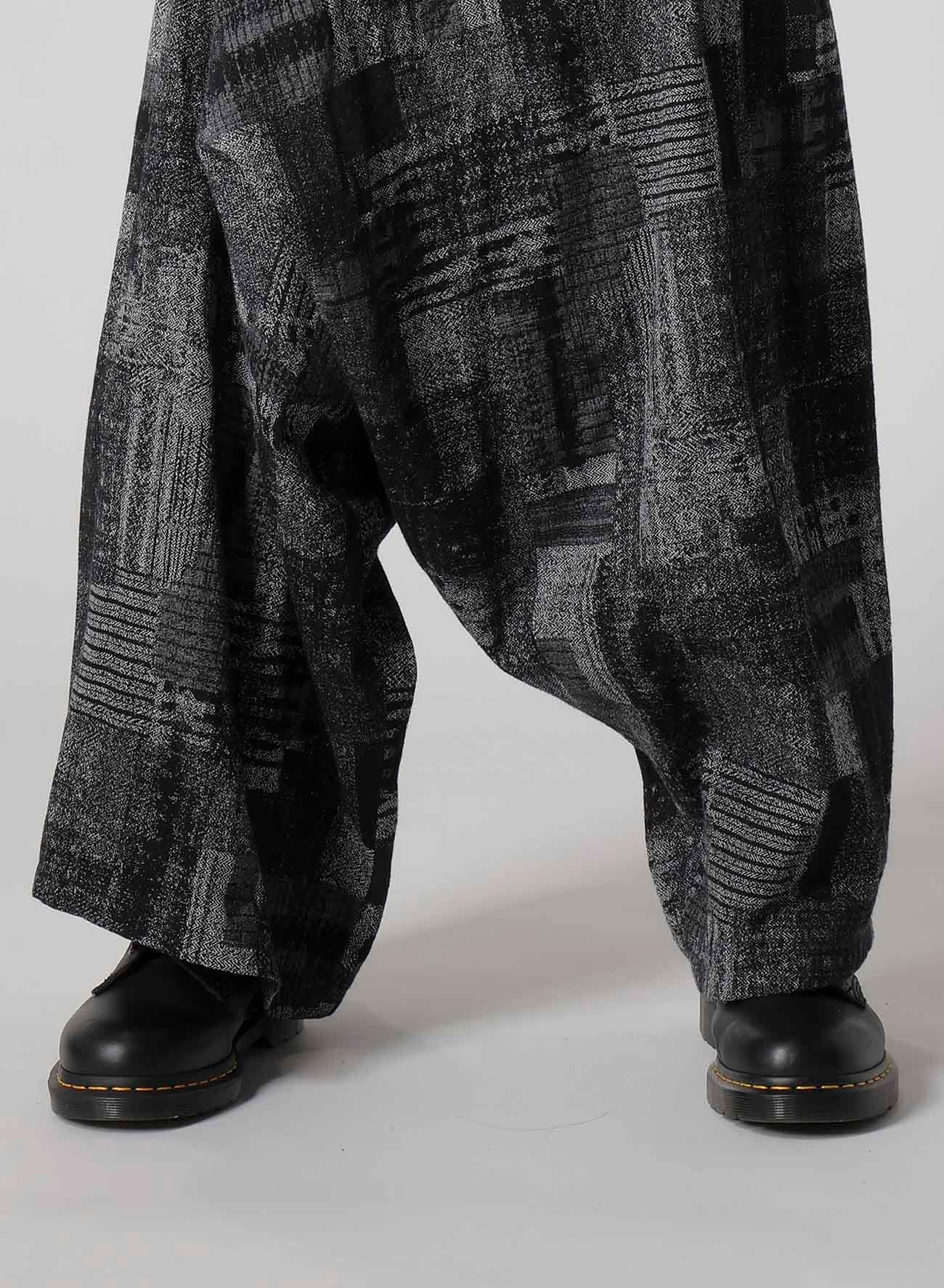 PATCHWORK JACQUARD LONG SAROUEL PANTS