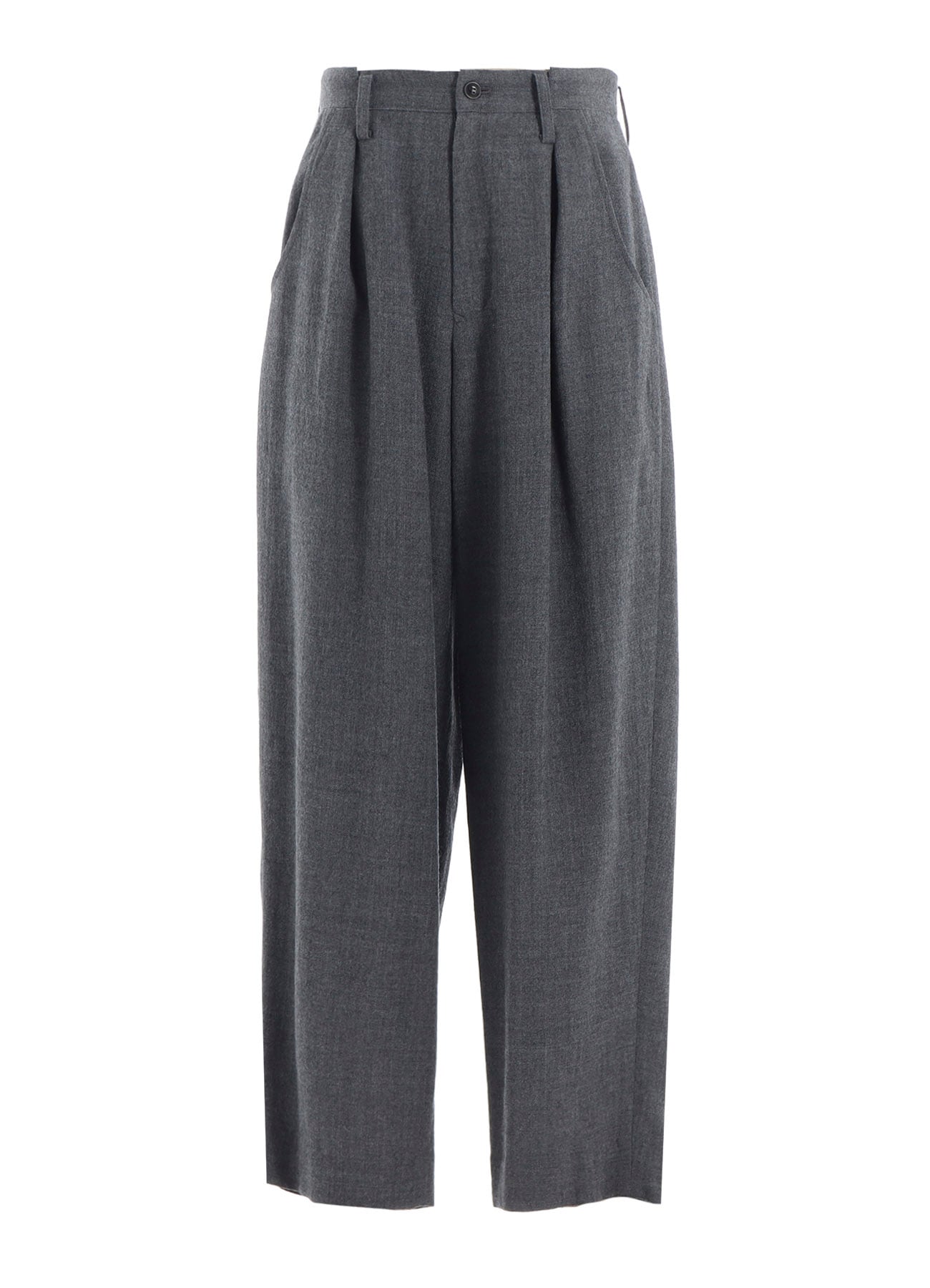 WOOL GAUZE TWILL TUCK WIDE PANTS