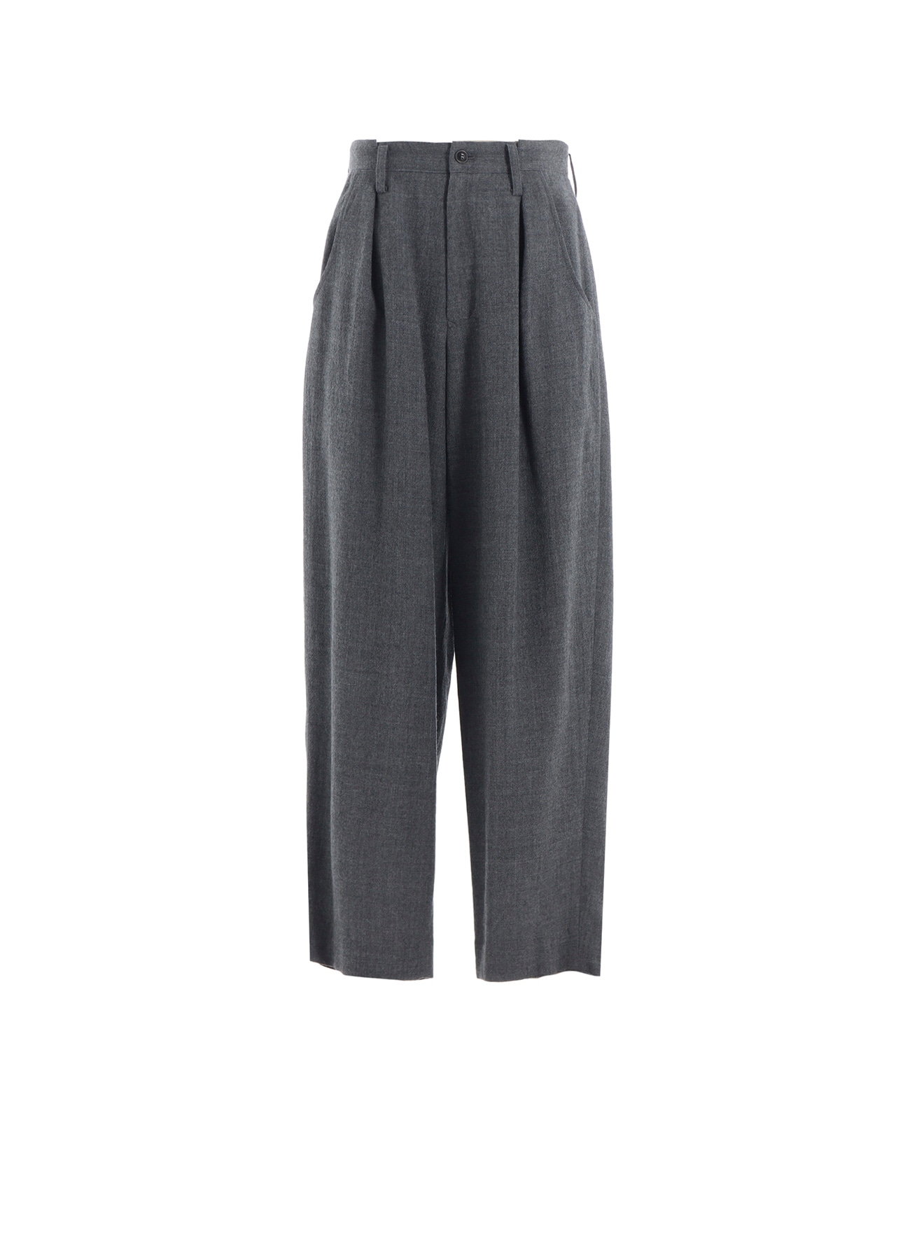 WOOL GAUZE TWILL TUCK WIDE PANTS