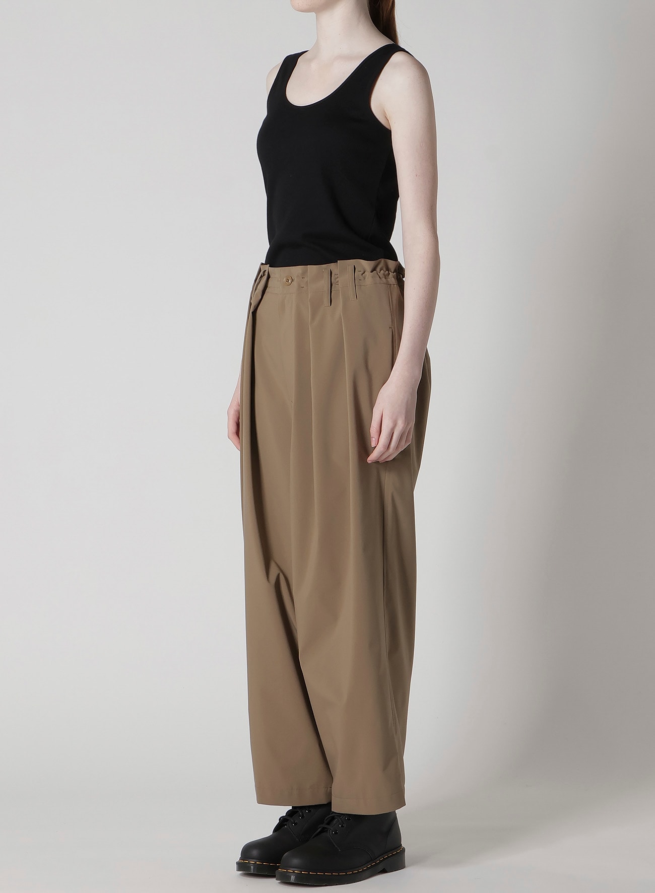 PE/ TAFTA DOUBLE TUCK GATEHRED PANTS