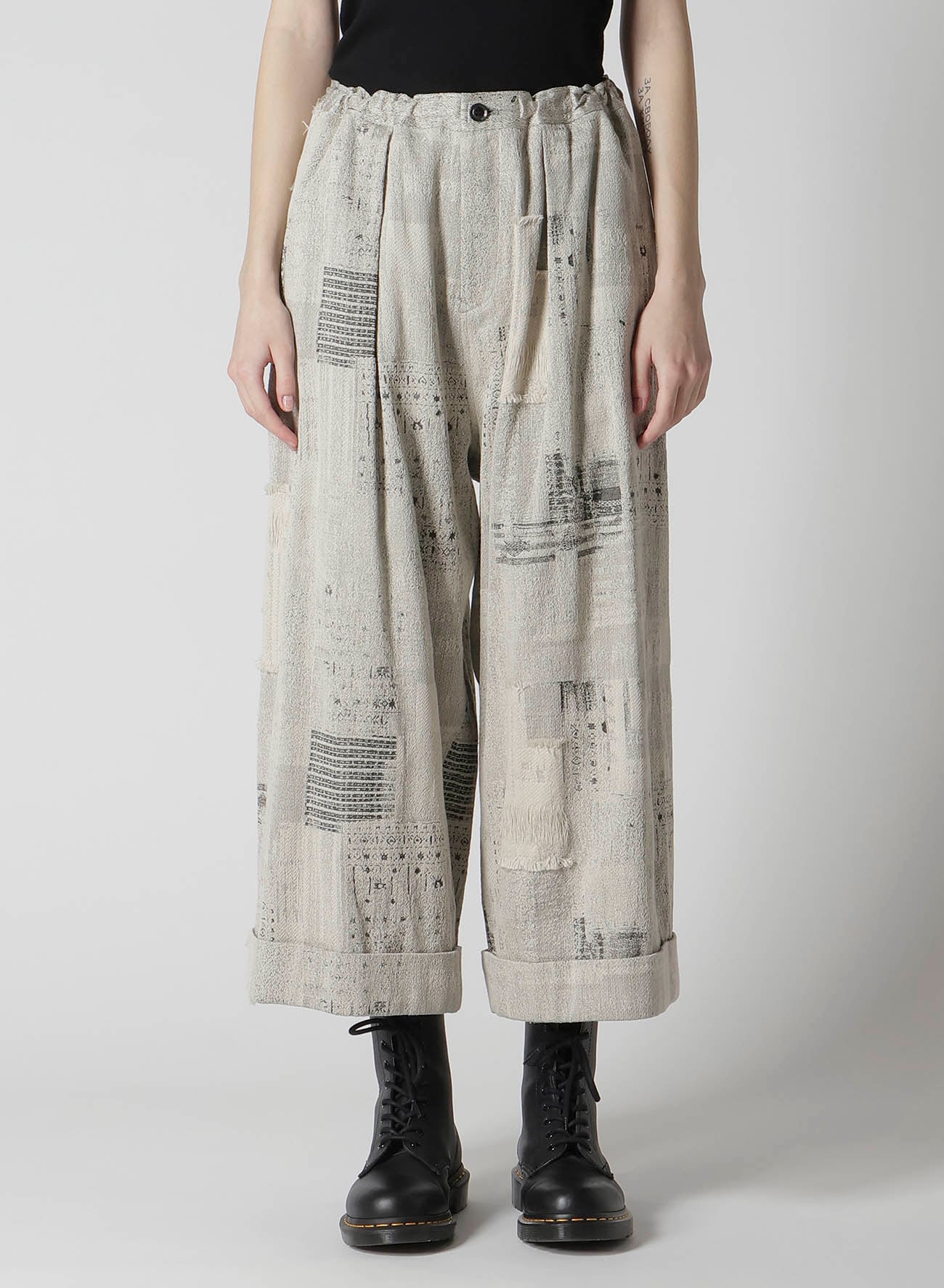 PATCHWORK JQ FRONT TUCKED PANTS