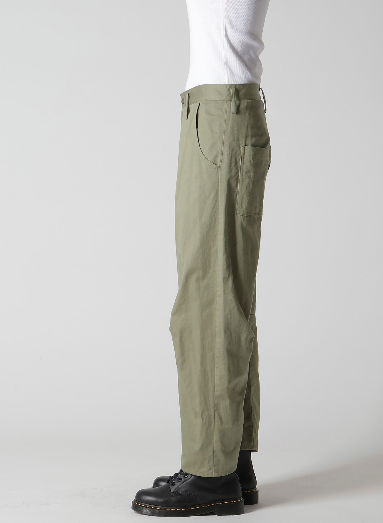 Y's BORN PRODUCT] COTTON TWILL WIDE PANTS(XS Khaki): Y's