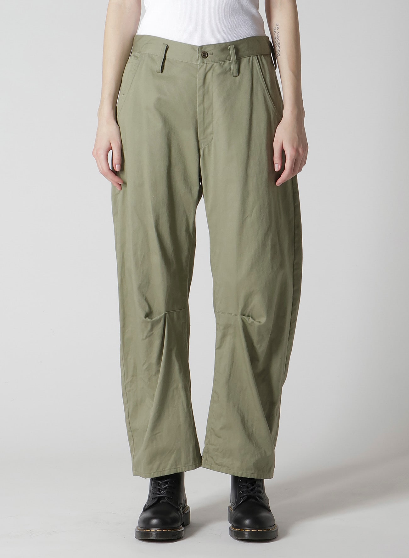 Y’s　Yohji Yamamoto　パンツ Y's BORN PRODUCT] COTTON TWILL CUT LINE KNEE PANTS(XS Mocha