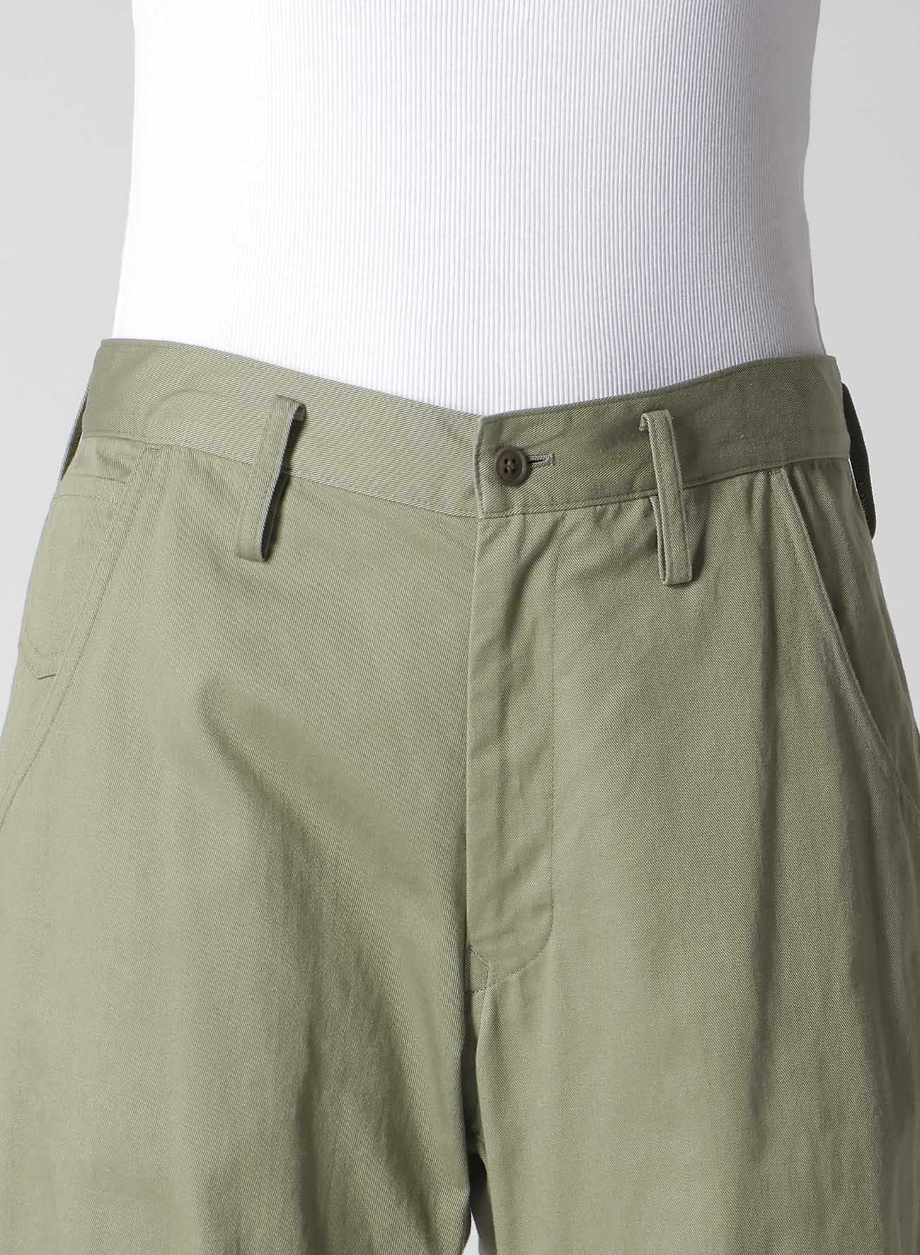 Y's BORN PRODUCT] COTTON TWILL WIDE PANTS(XS Khaki): Y's