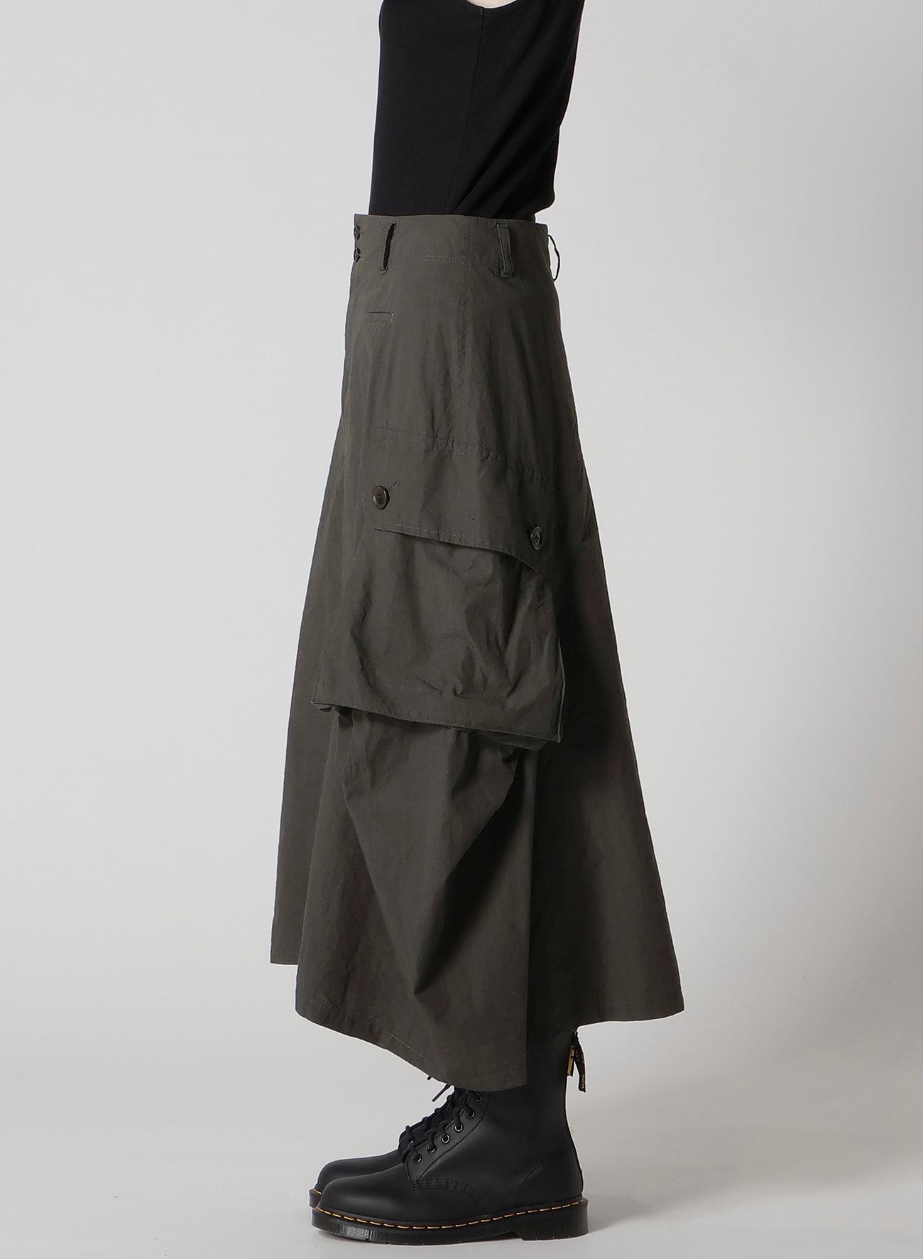 COTTON/LINEN CARGO SKIRT