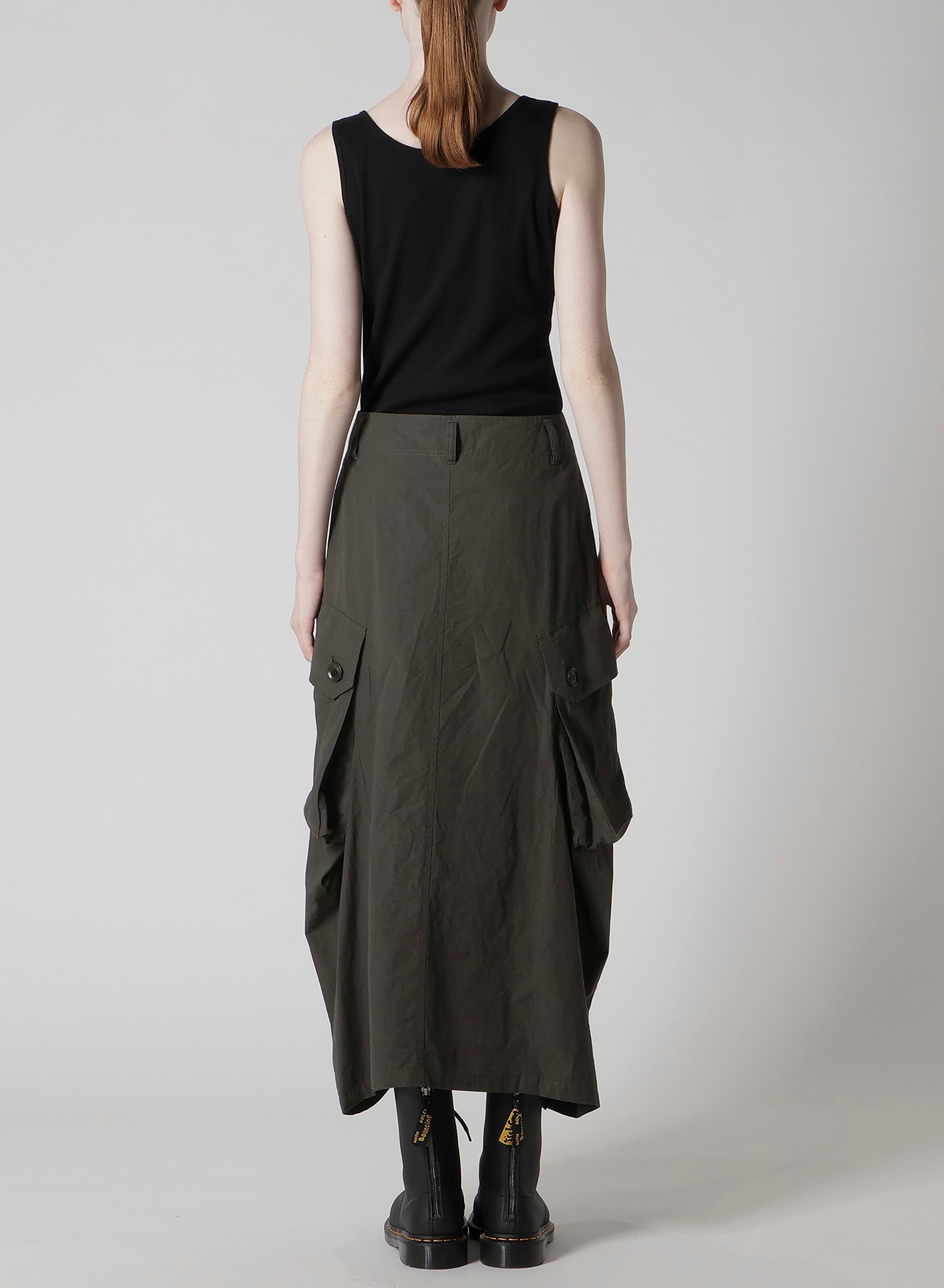 COTTON/LINEN CARGO SKIRT