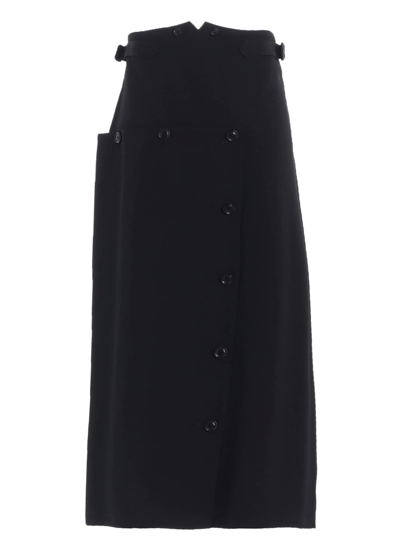 WOOL GABARDINE BUTTON SKIRT