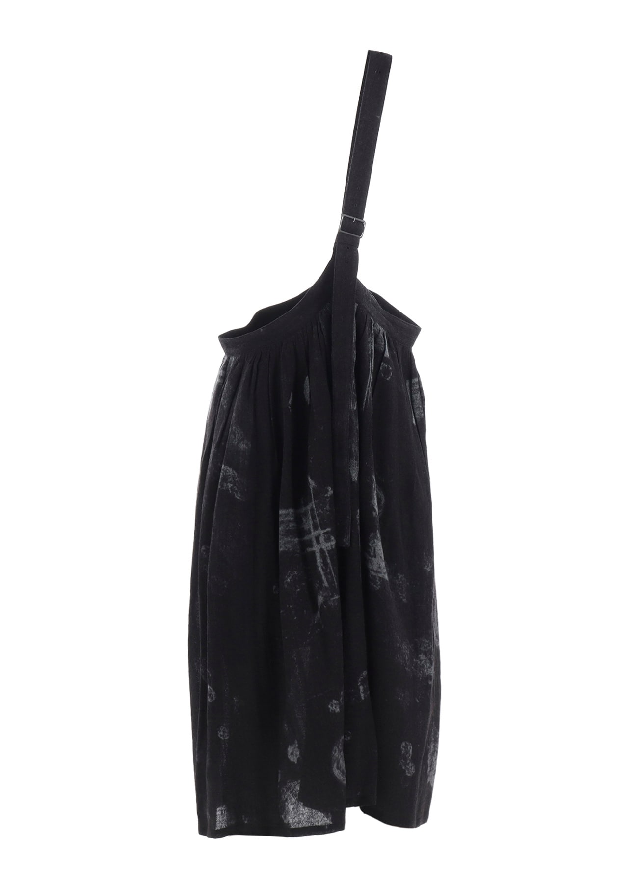 WOOL GAUZE SMUDGED POLKA DOT SINGLE STRAP SKIRT