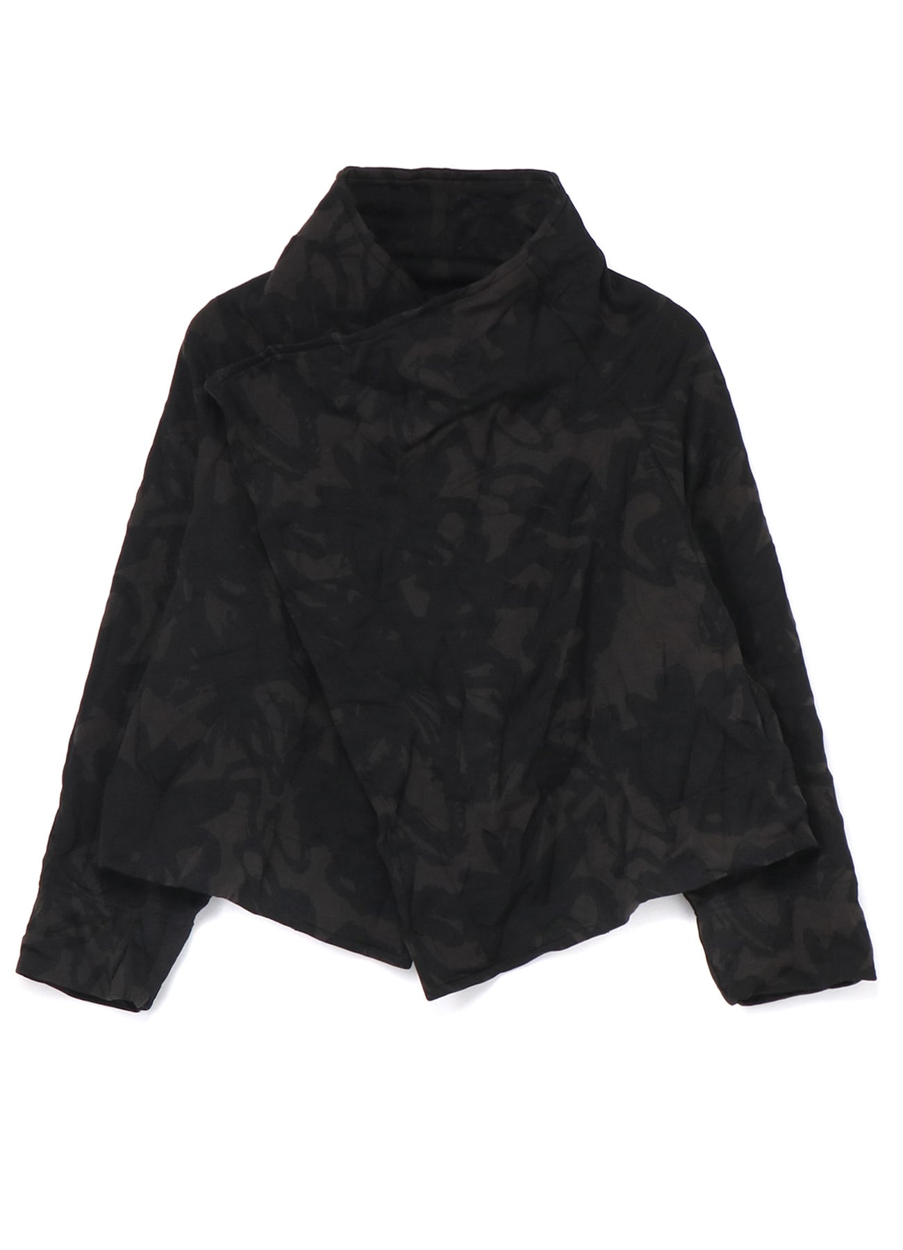 FLOWER PRINT SHRINK LAYERED JACKET