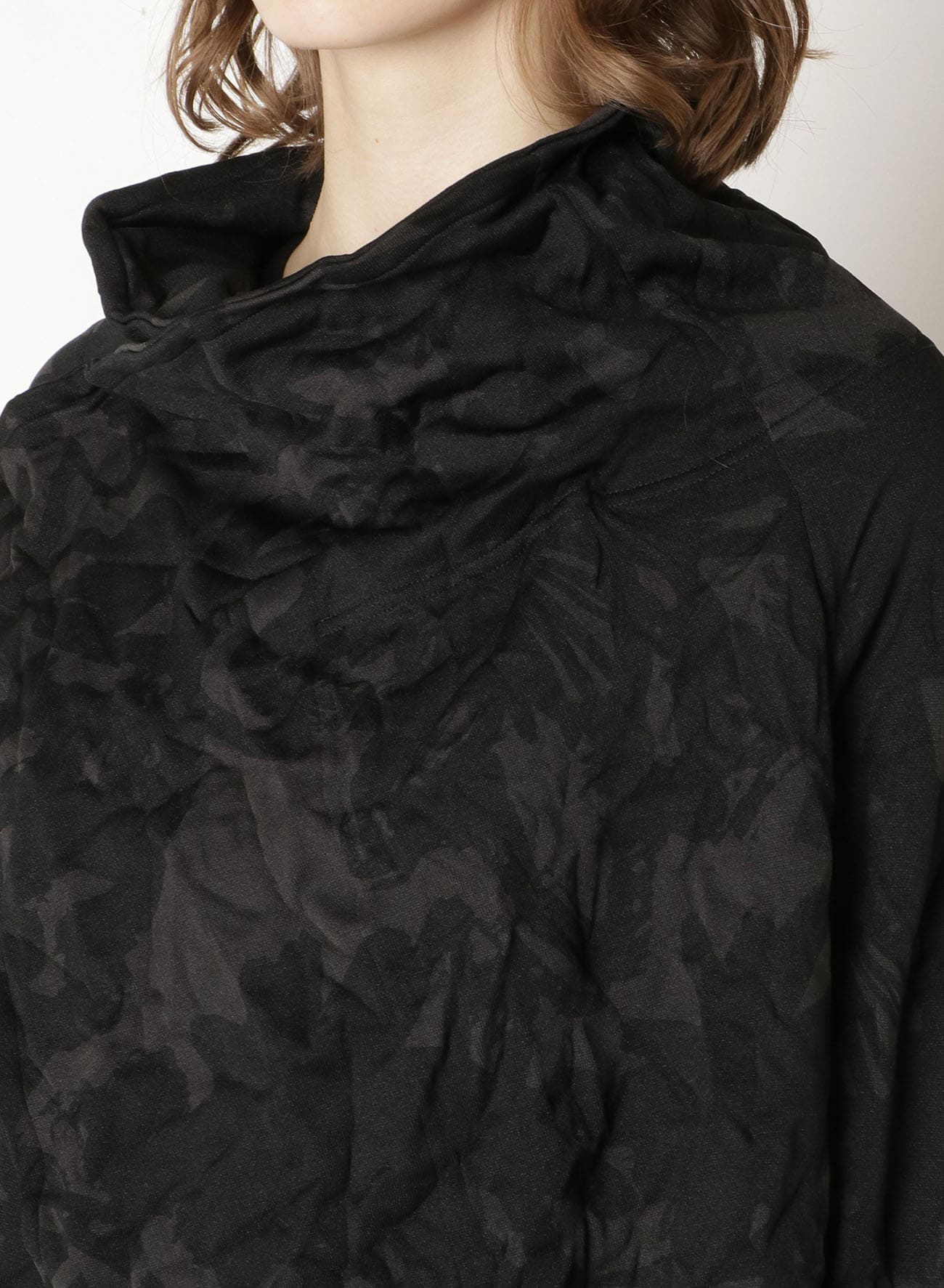 FLOWER PRINT SHRINK LAYERED JACKET