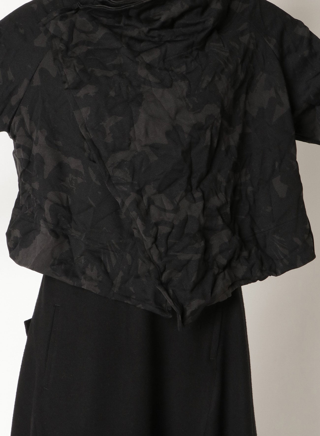 FLOWER PRINT SHRINK LAYERED JACKET