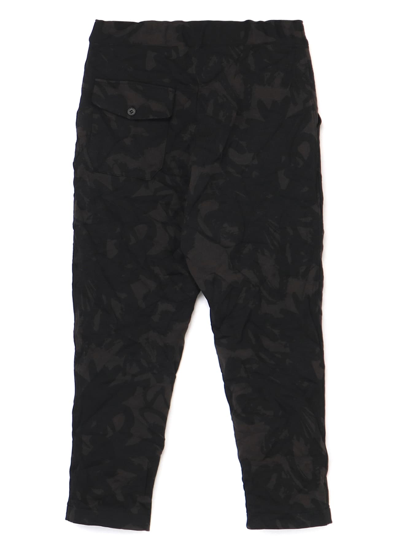 FLOWER PRINT SHRINK ELASTIC WAIST PANTS