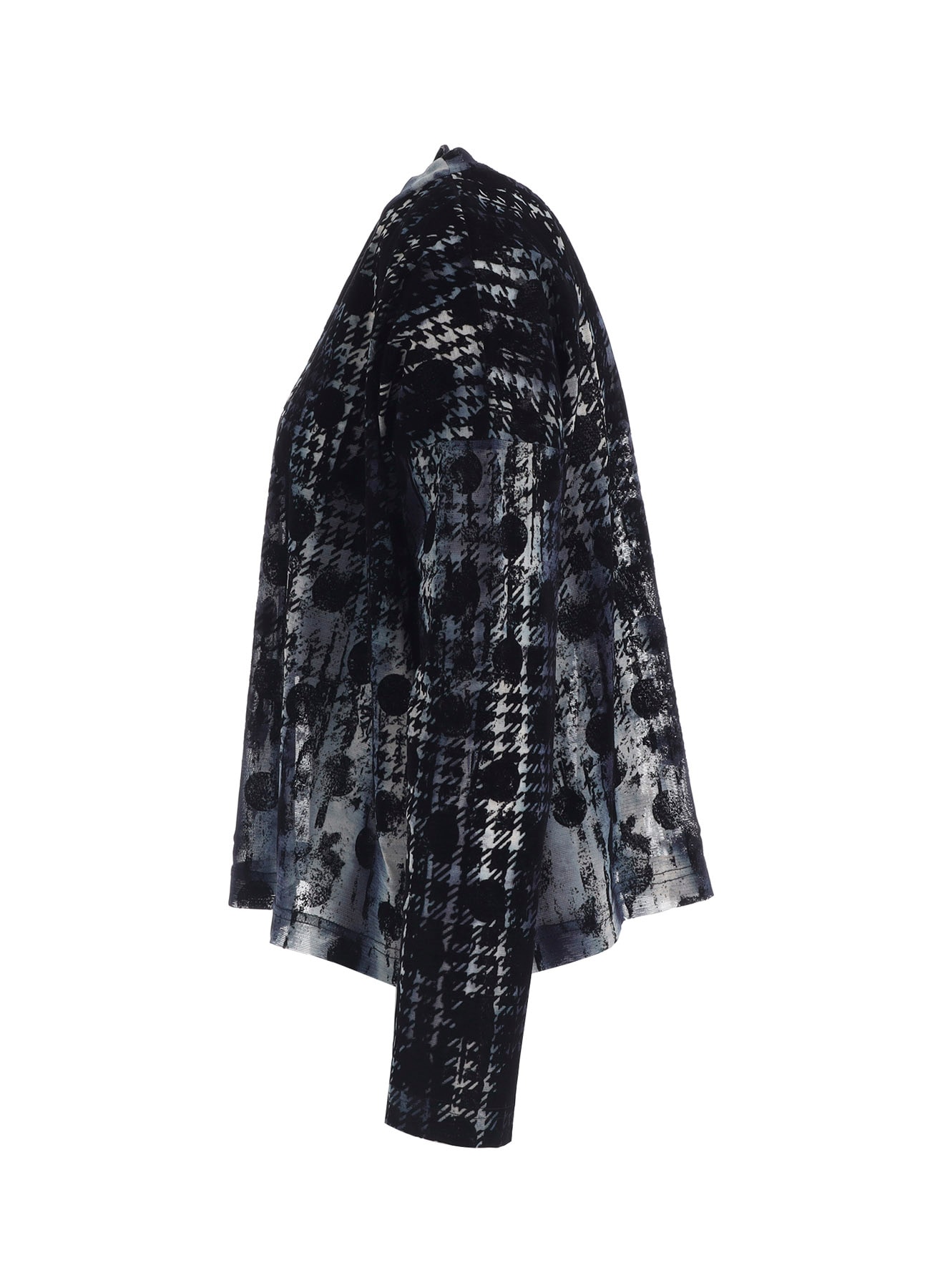 HOUNDTOOTH DOTS TULLE CROPPED ROUND NECK T