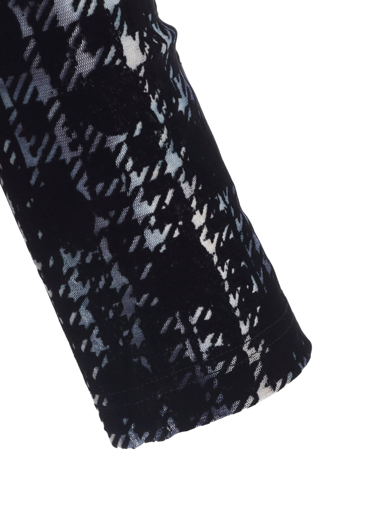 HOUNDTOOTH DOTS TULLE CROPPED ROUND NECK T