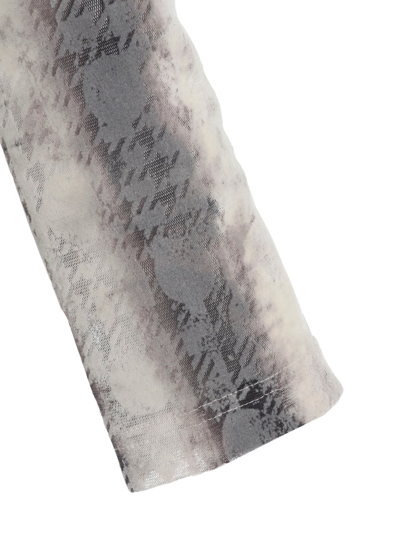 HOUNDTOOTH DOTS TULLE CROPPED HIGH-NECK T