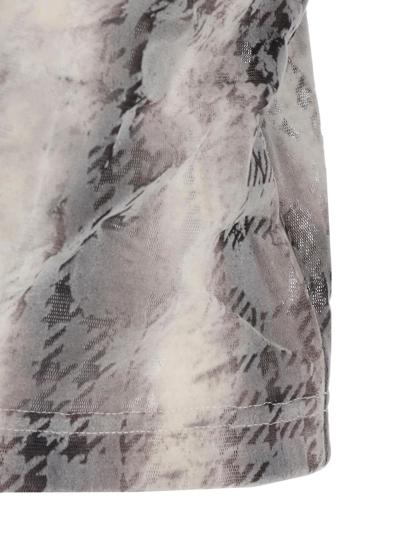 HOUNDTOOTH DOTS TULLE CROPPED HIGH-NECK T