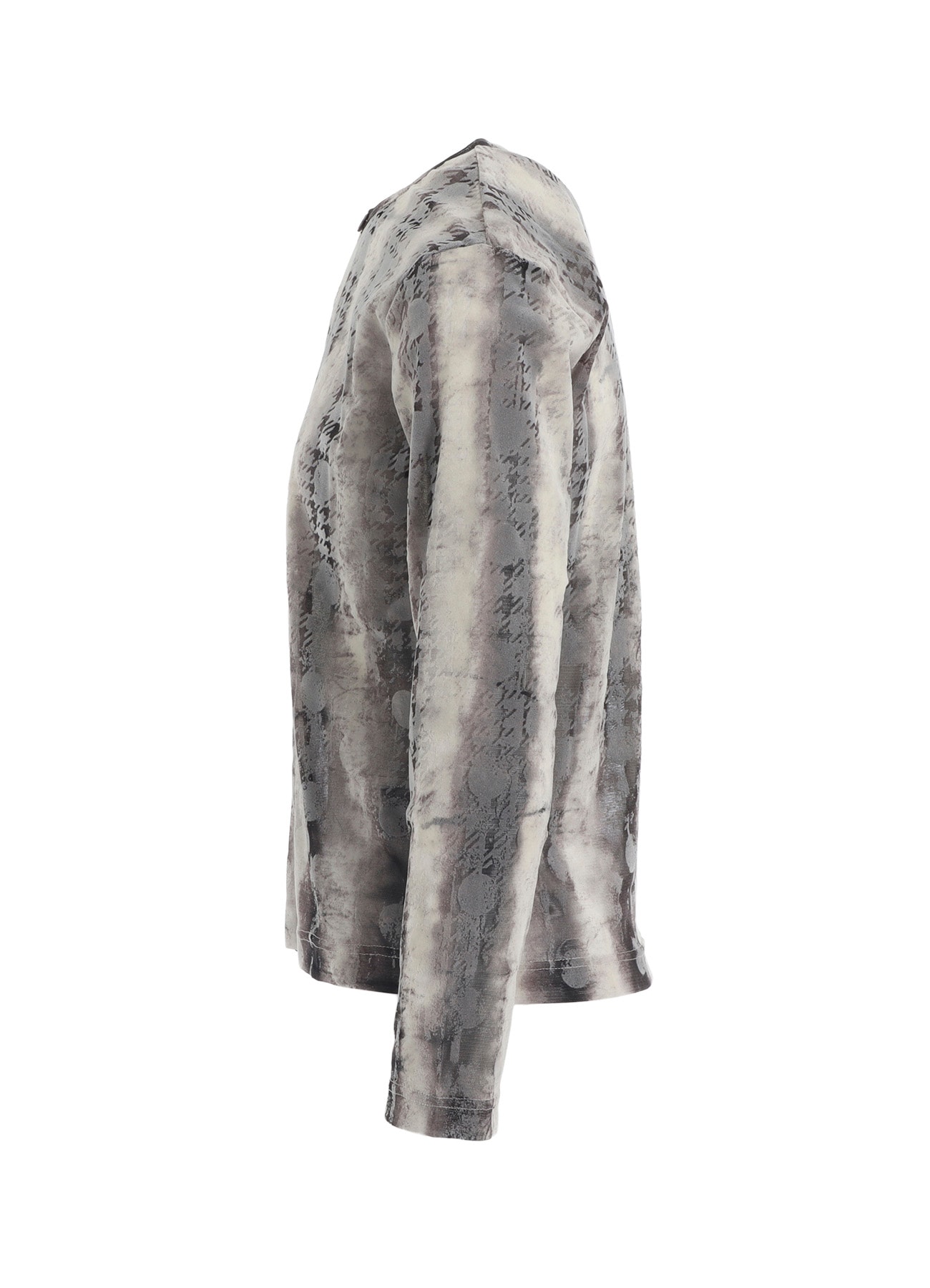 HOUNDTOOTH DOTS TULLE ROUND NECK LONG SLEEVE CARDIGAN